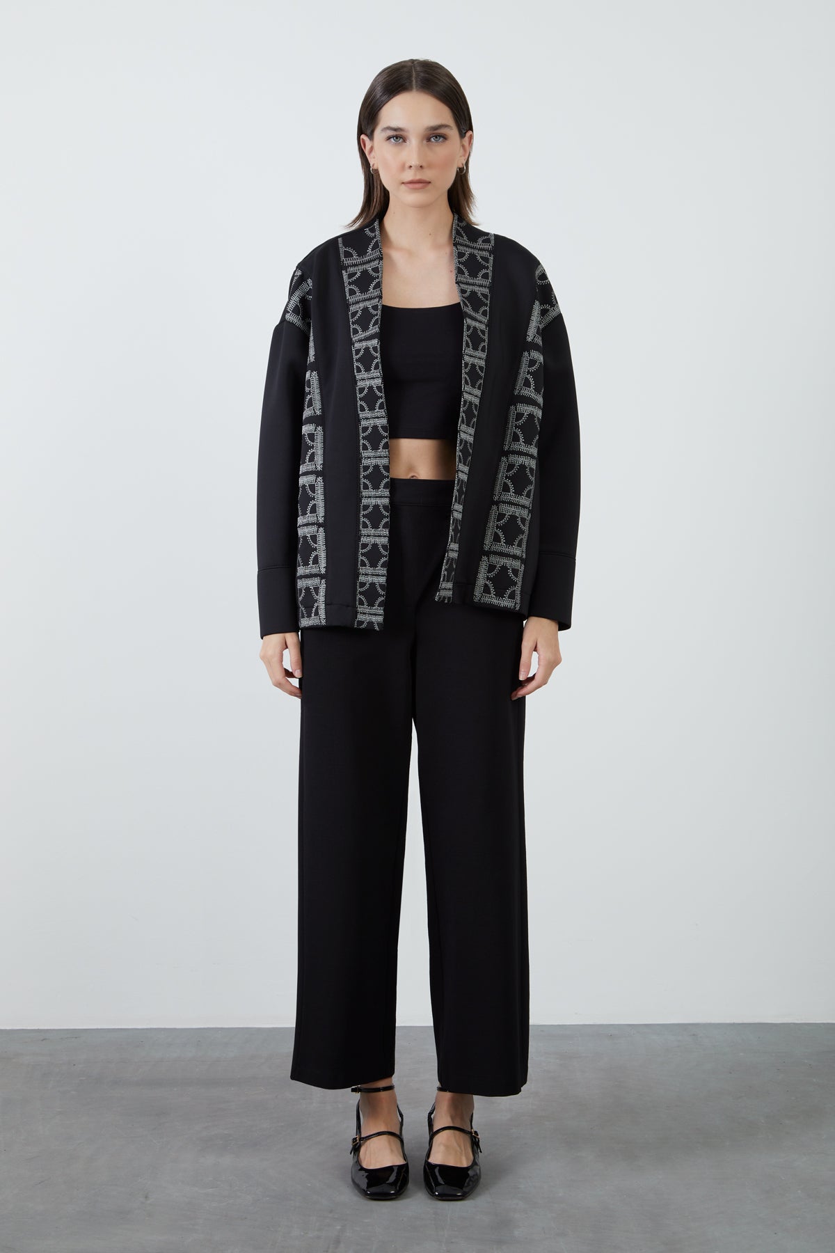 Nakış Detaylı Scuba Ceket