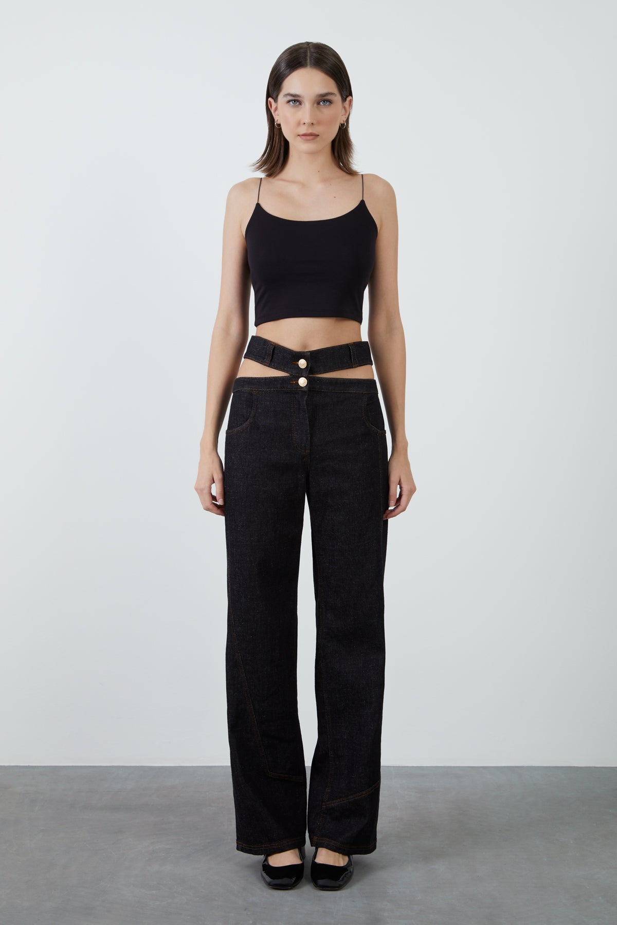 Kemer Detaylı Jean Pantolon