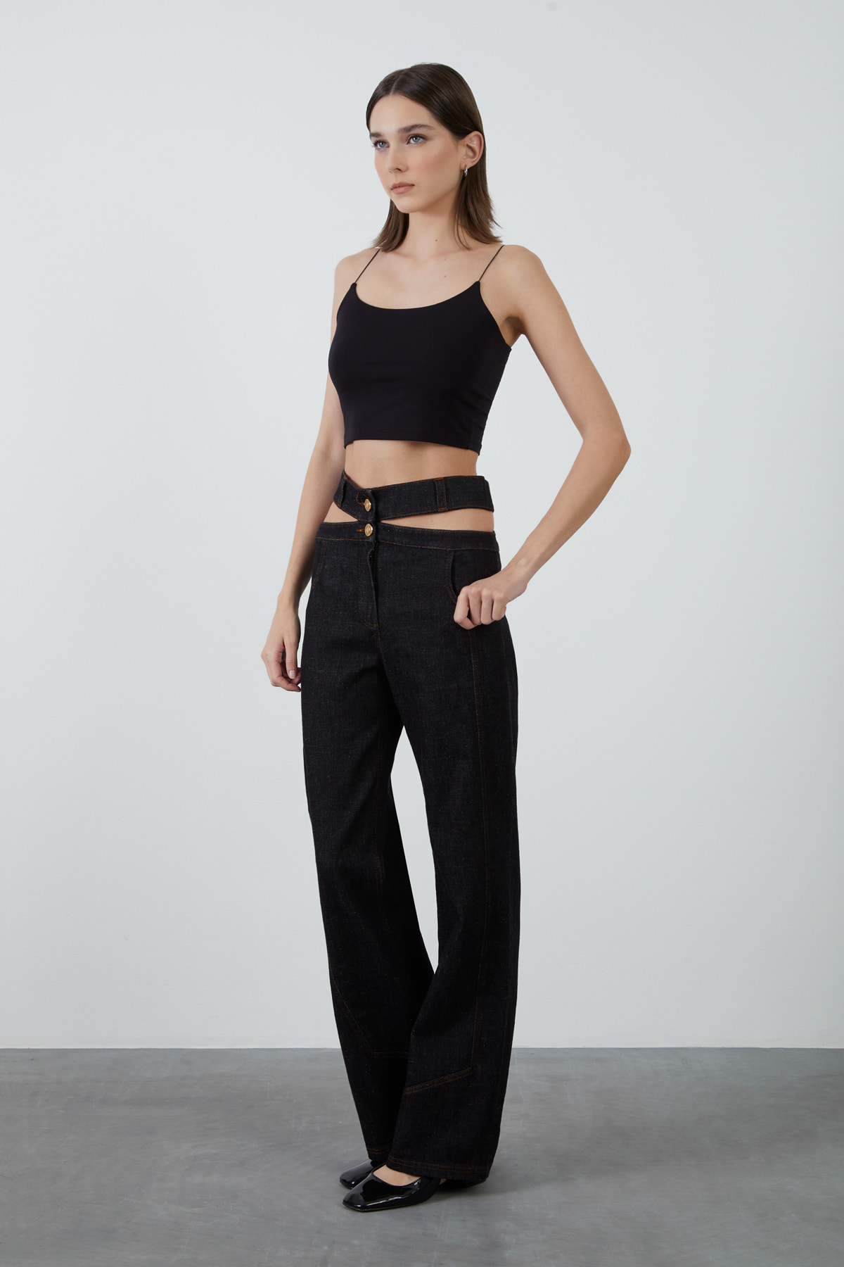 Kemer Detaylı Jean Pantolon