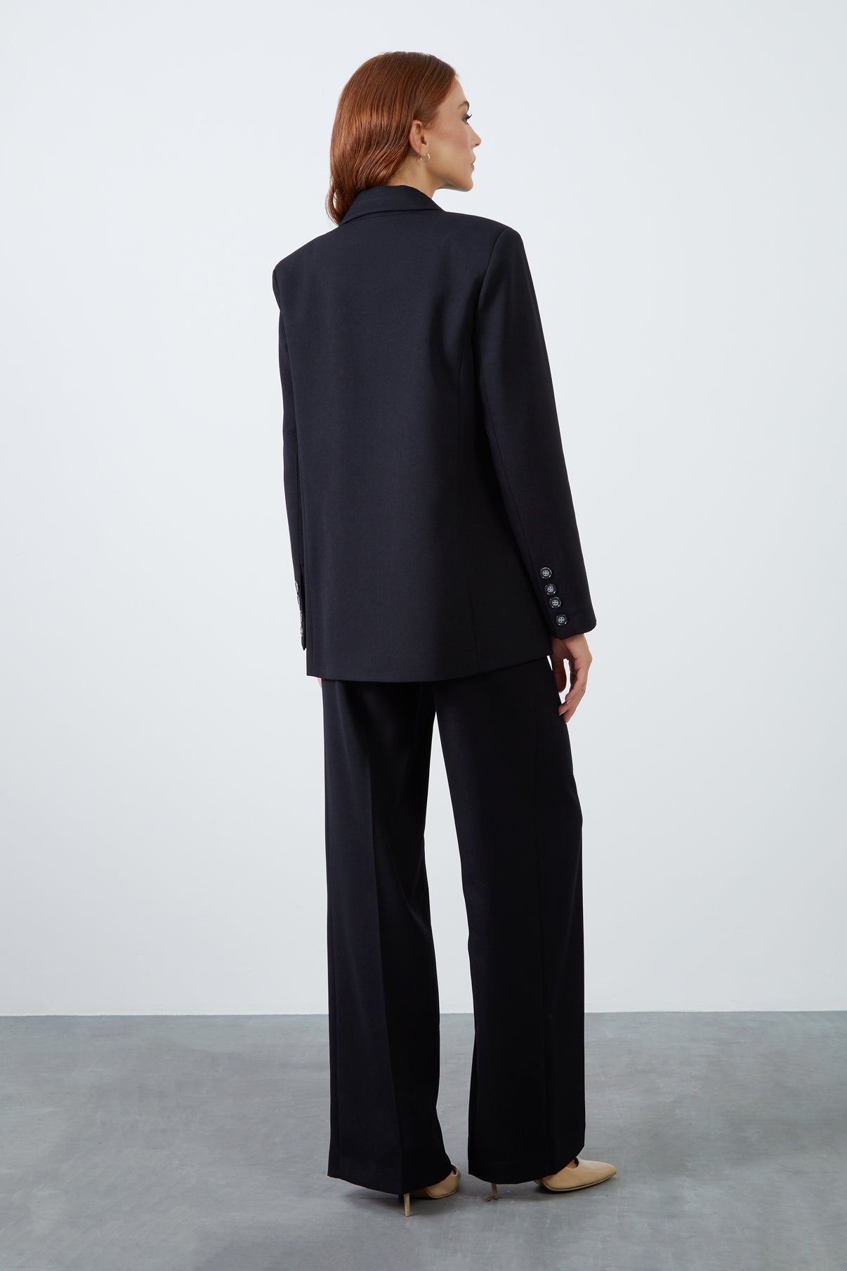 Yüksek Bel Bol Paça Pantolonlu Kadın Takım