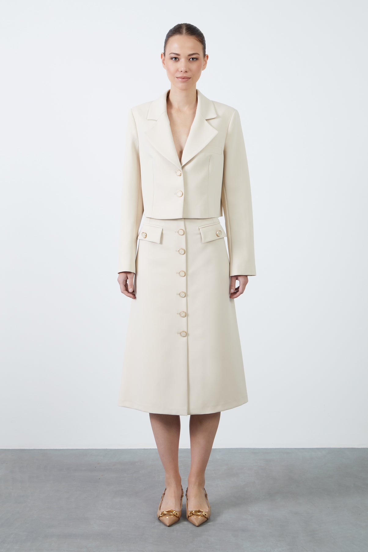 Ceket Ve Midi Boy Etekli Takım