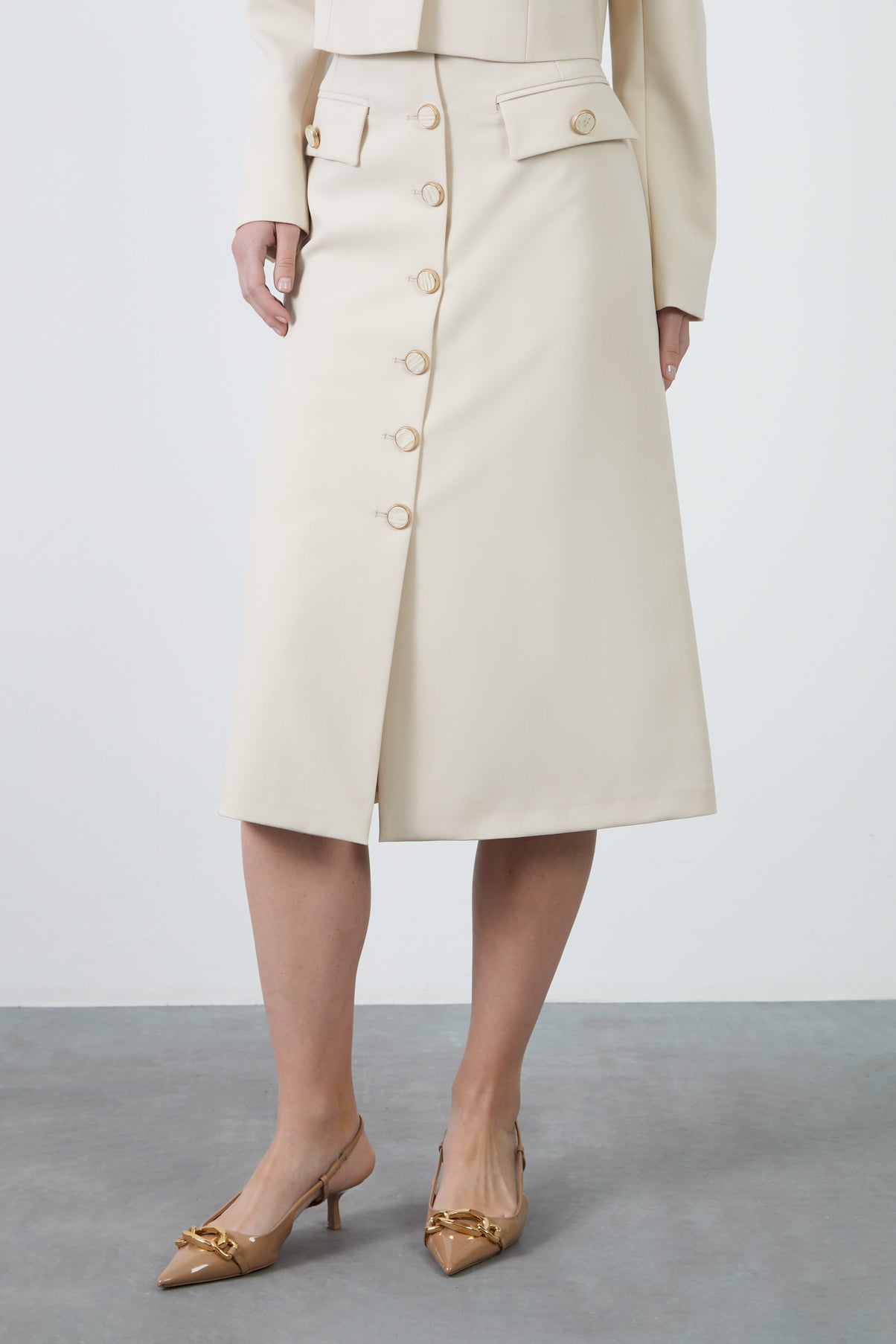 Ceket Ve Midi Boy Etekli Takım