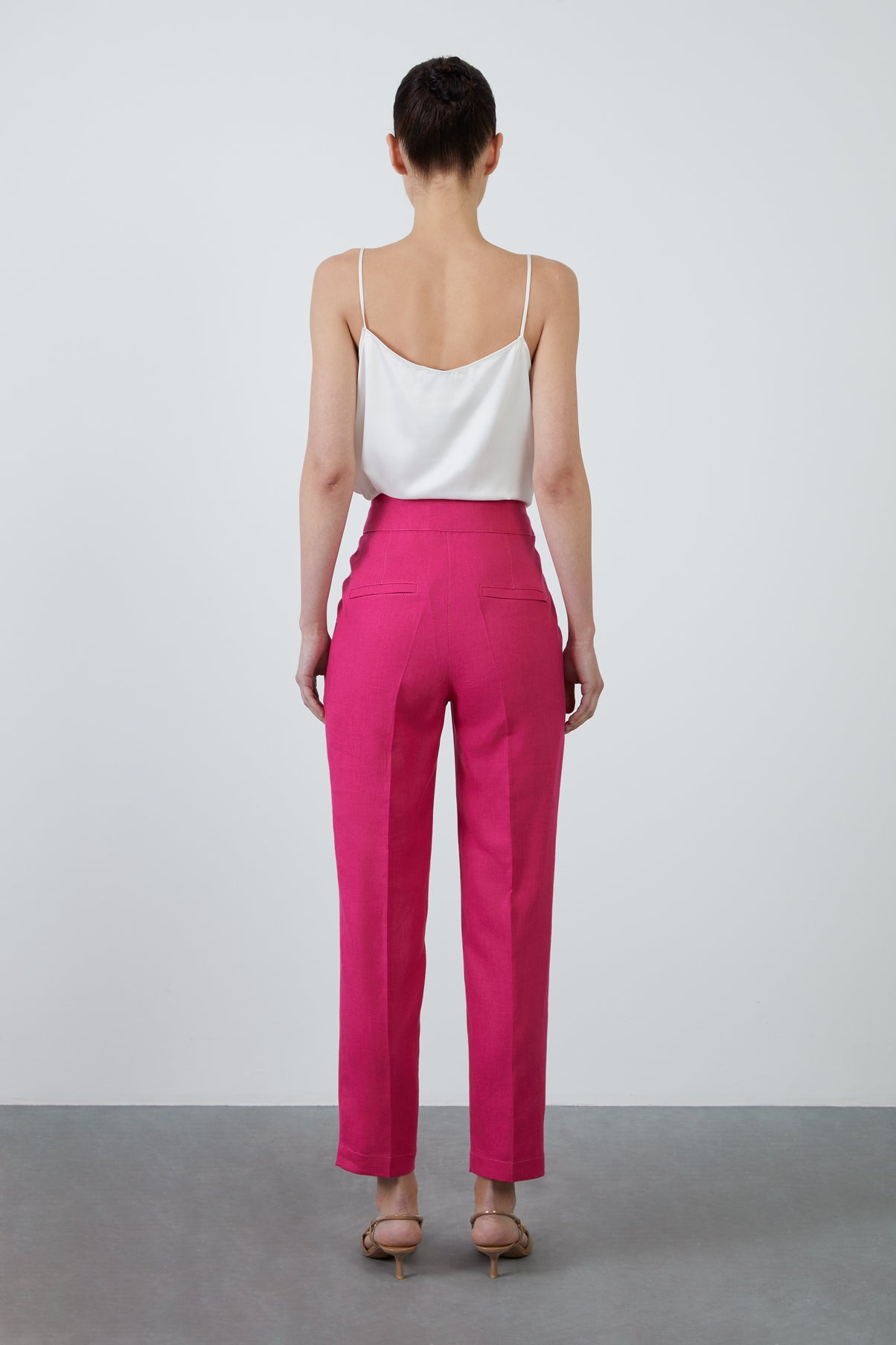 Cepli Keten Koyu Pantolon