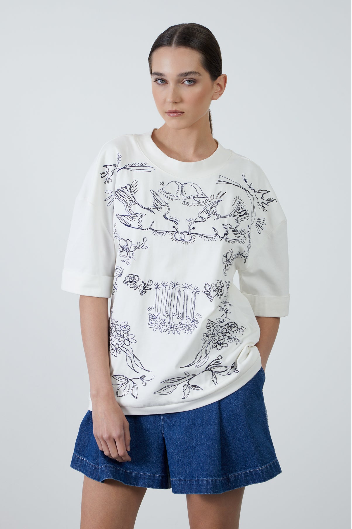 Kuş Baskılı T-shirt