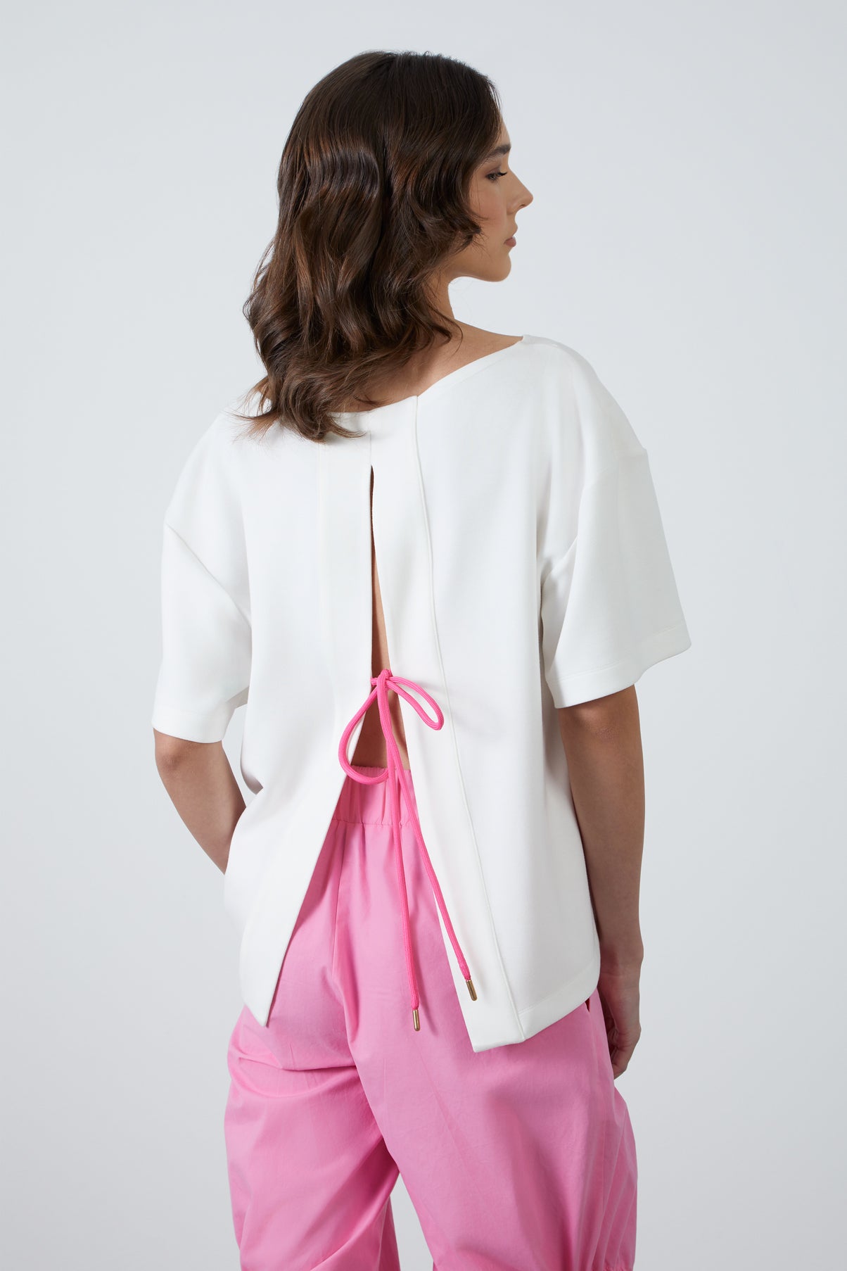 Baskı Detaylı Arkası Bağlamalı Bluz