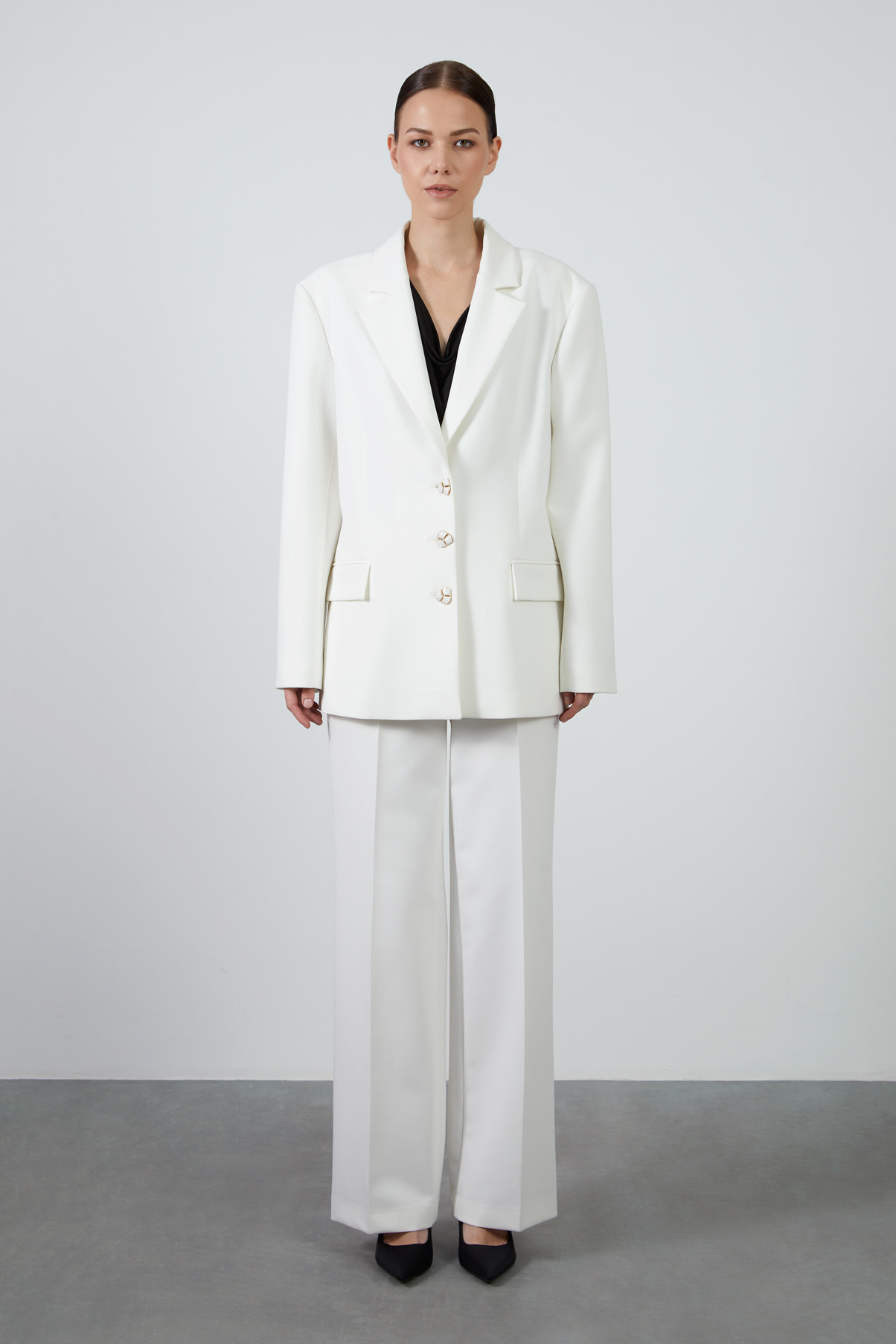 Oversize Ceketli Palazzo Pantolonlu Takım