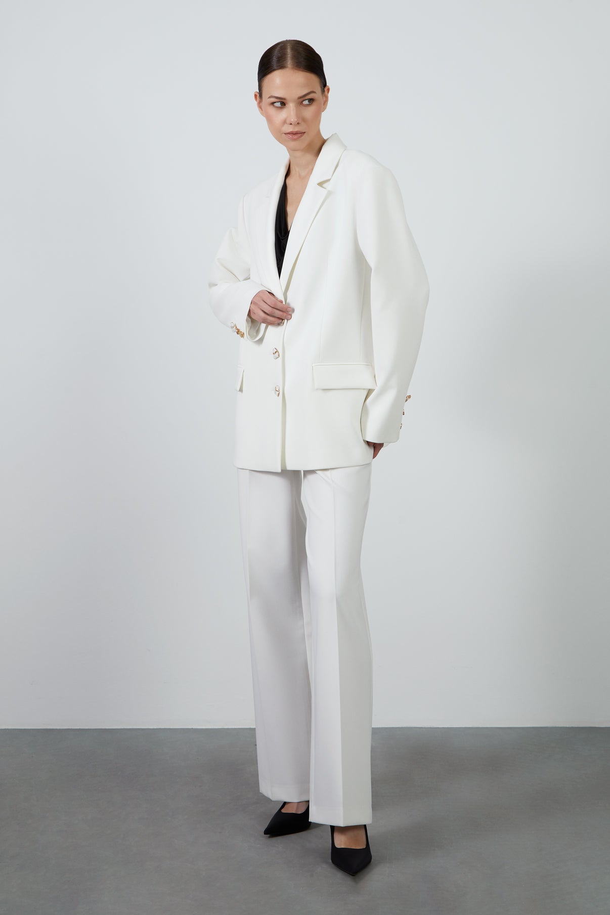 Oversize Ceketli Palazzo Pantolonlu Takım