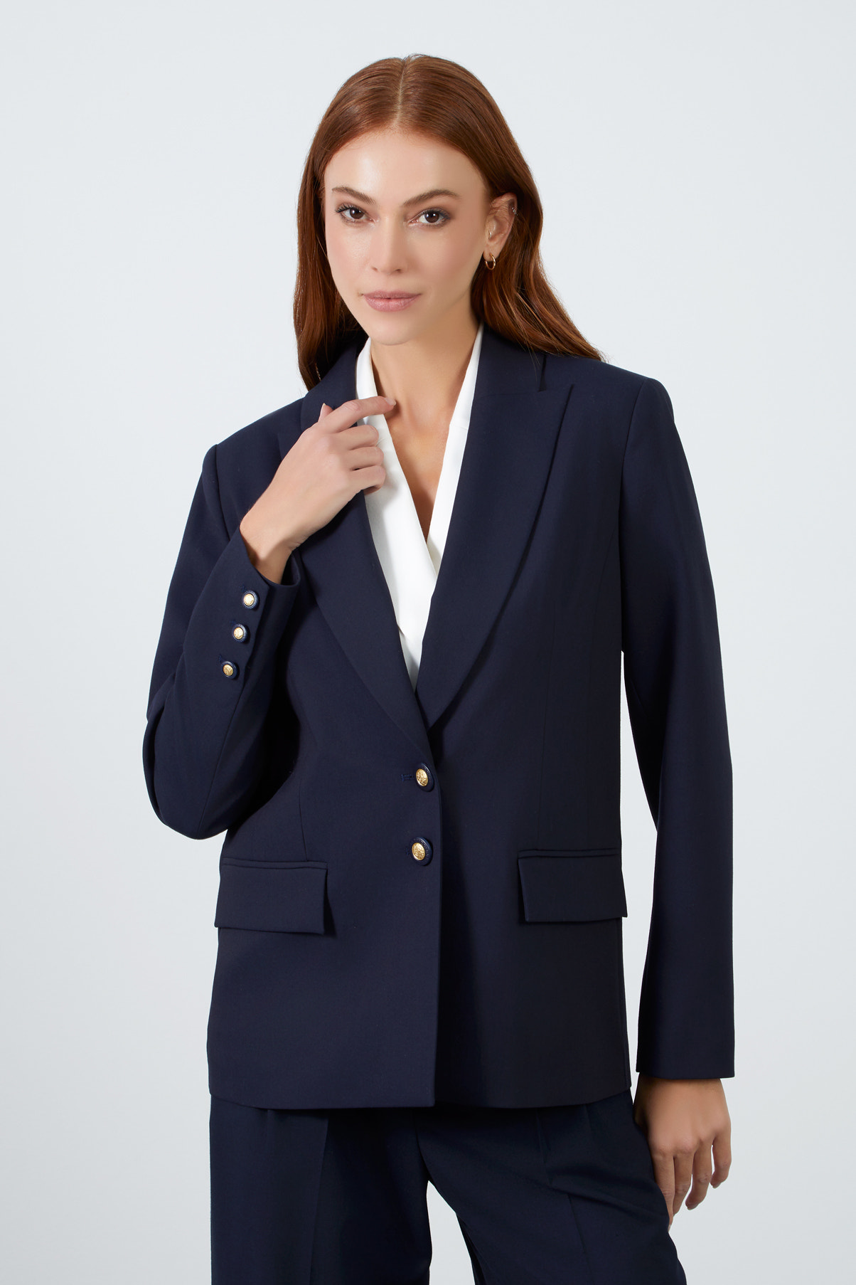 Mono Kapamalı Aksesuar Detaylı Palazzo Pantolonlu Takım