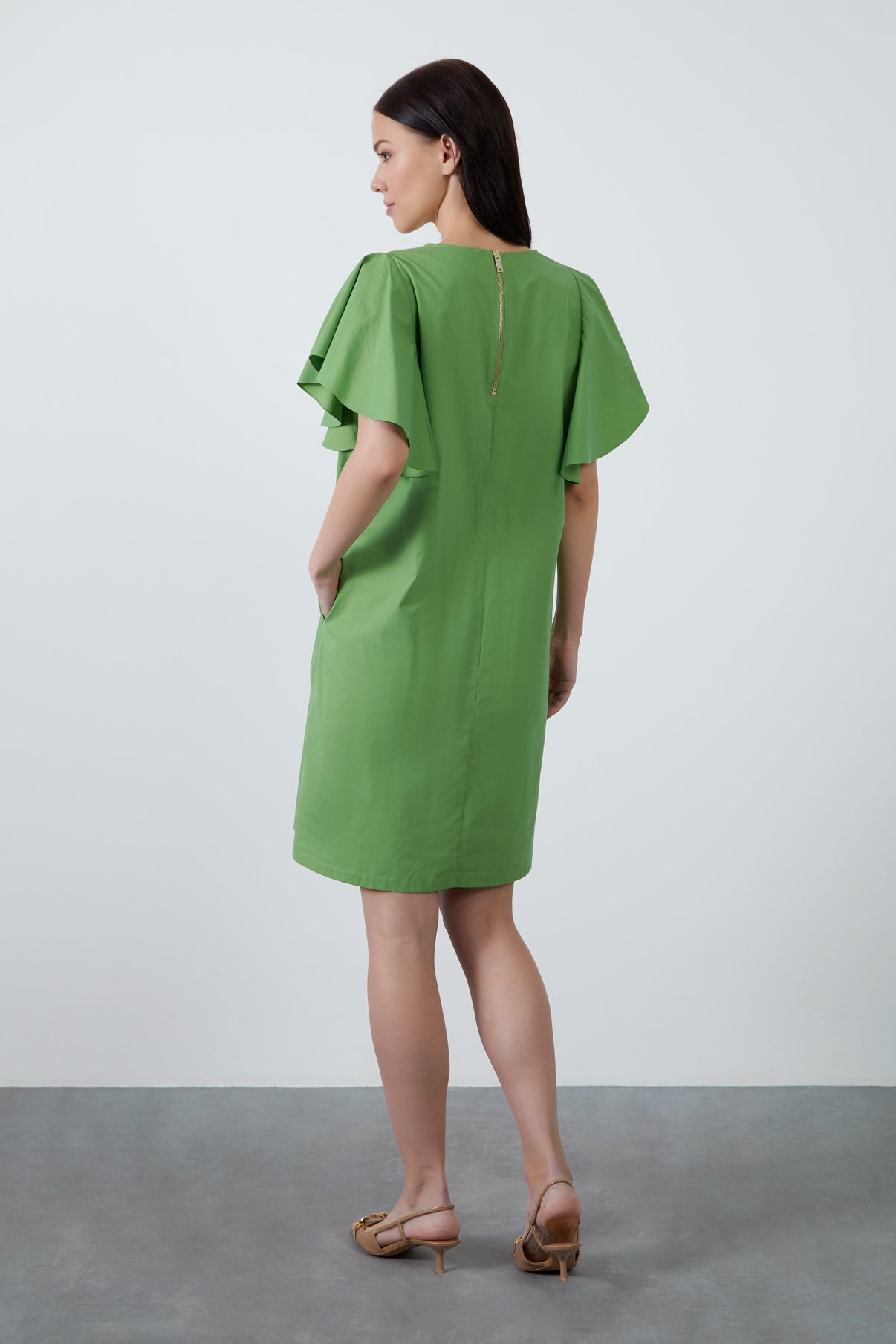 Çiçek Baskılı Koyu Rahat Kısa Elbise