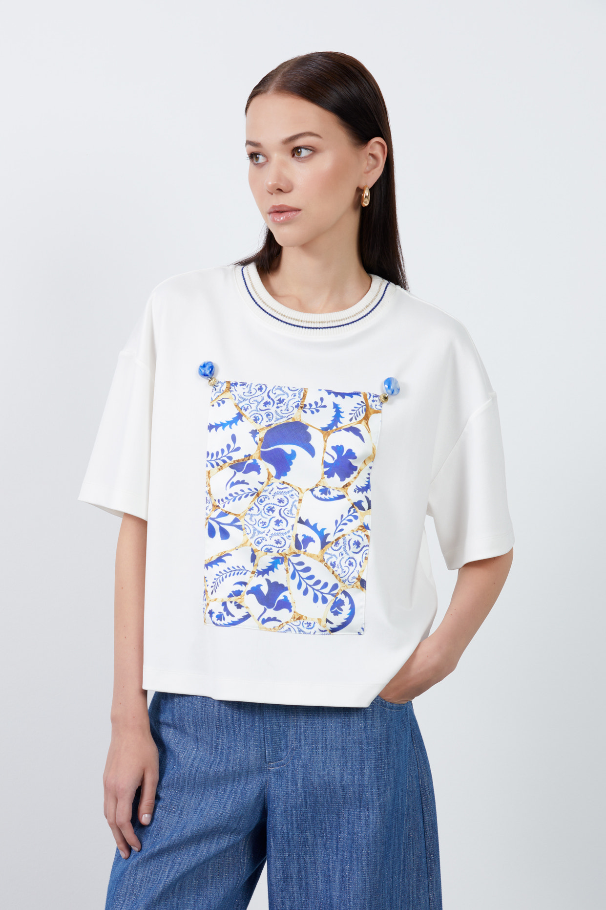 Desenli Basic T-shirt