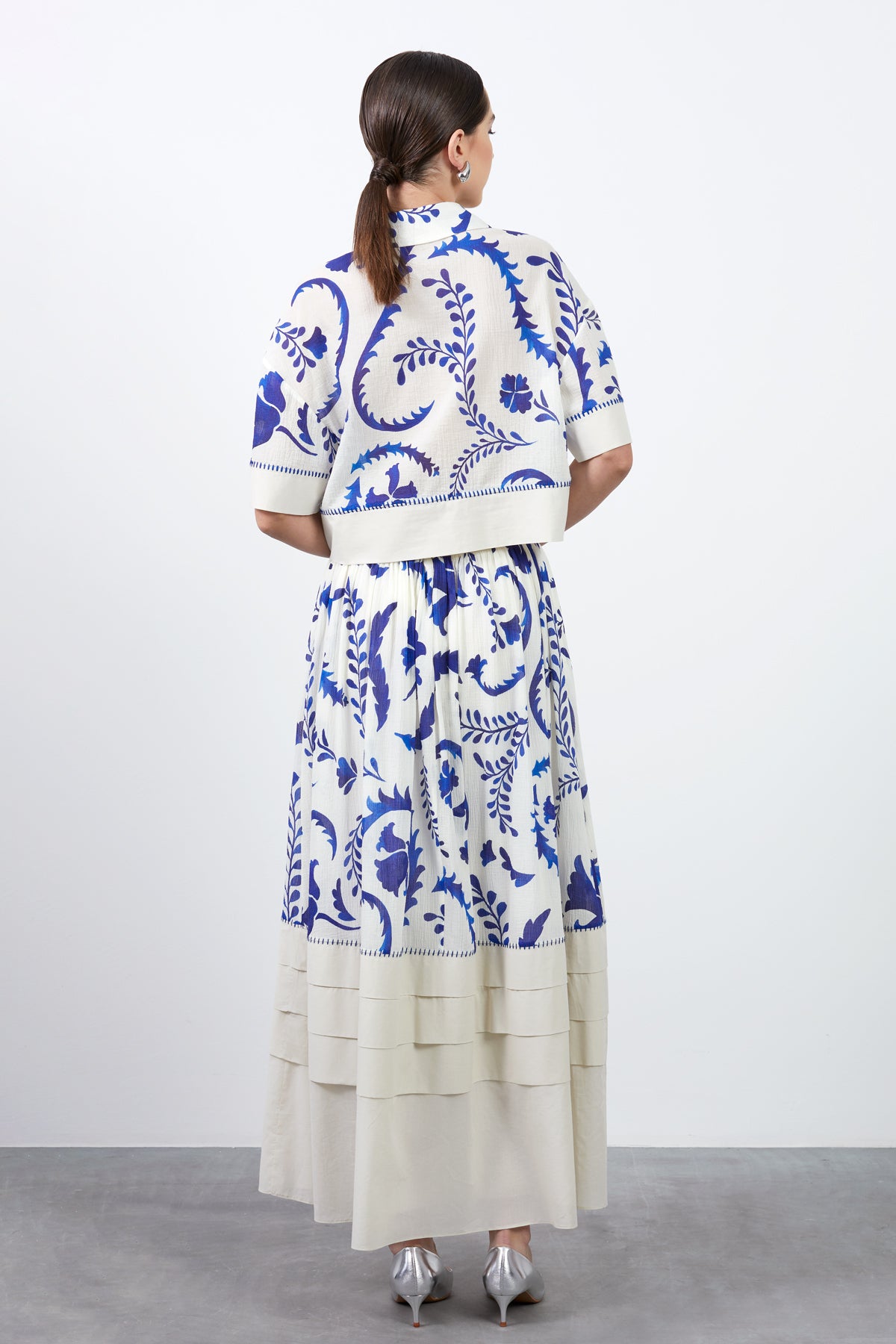 Dikiş Detaylı Desenli Gömlek