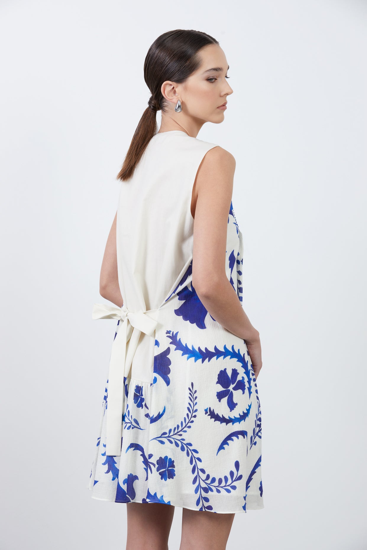 Bağucu İşleme Detaylı Çoban Dikişli Mini Boy Elbise