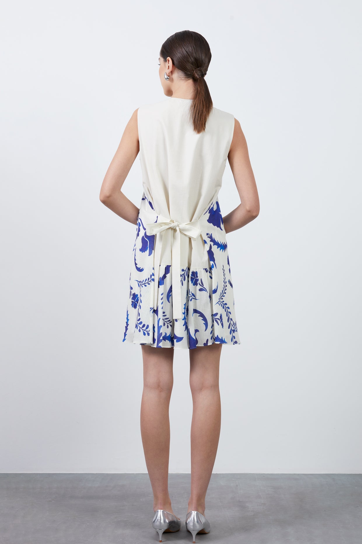 Bağucu İşleme Detaylı Çoban Dikişli Mini Boy Elbise