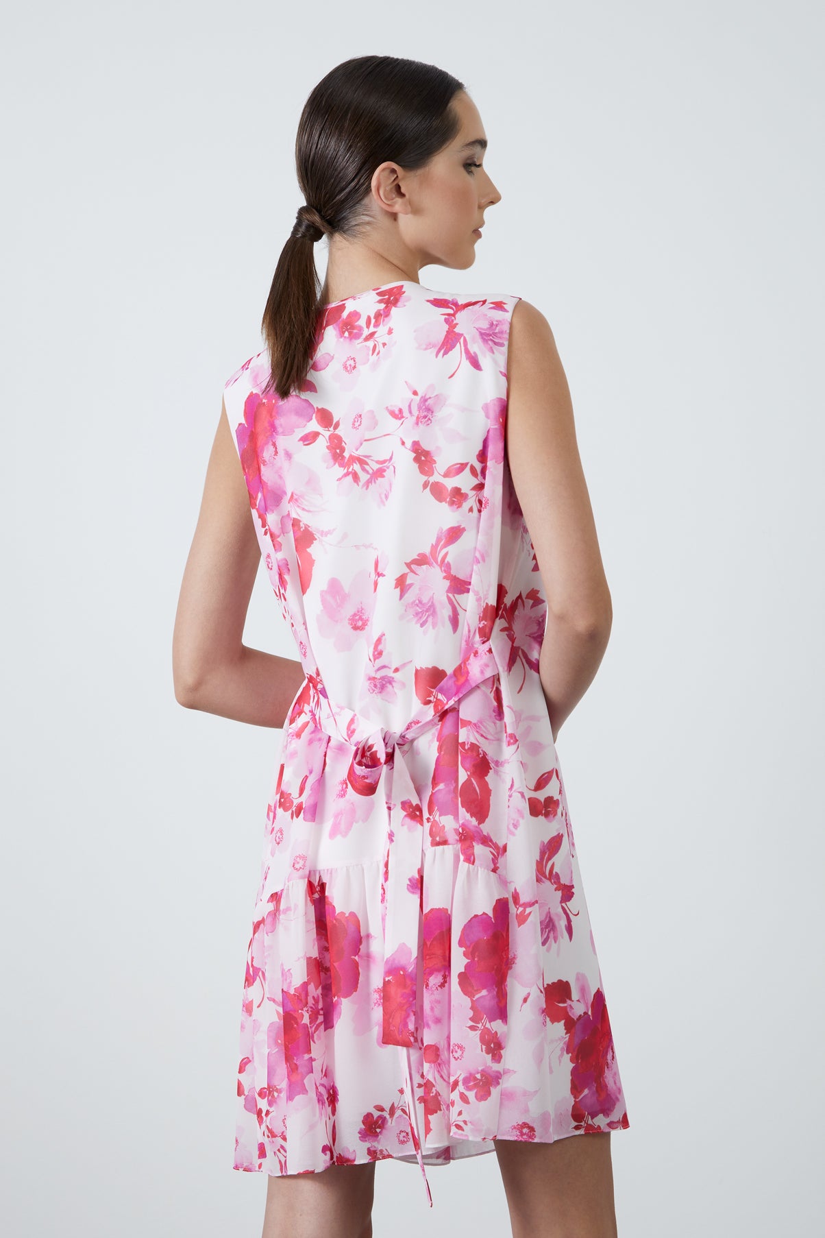 Desenli Şifon Mini Elbise