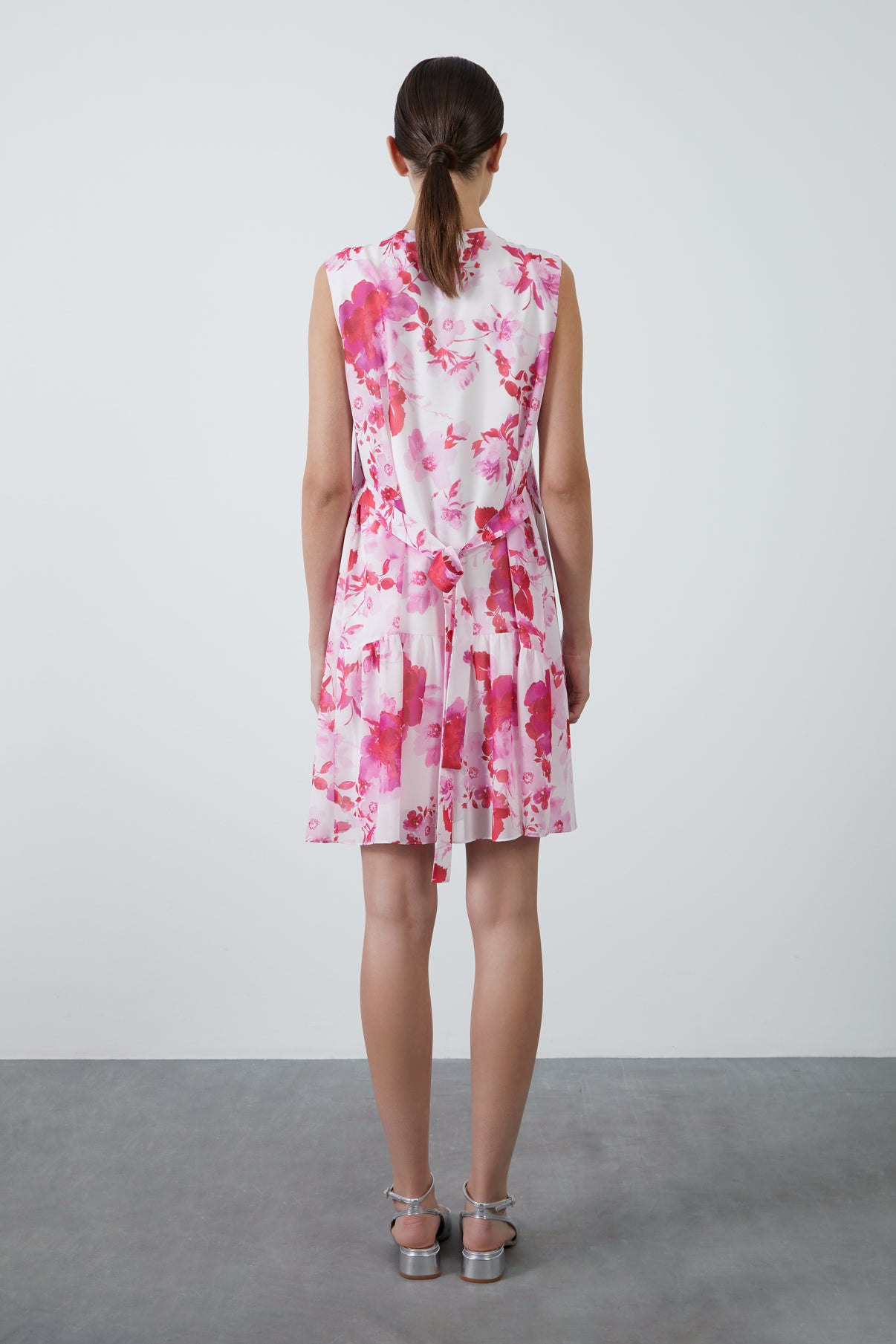 Desenli Şifon Mini Elbise