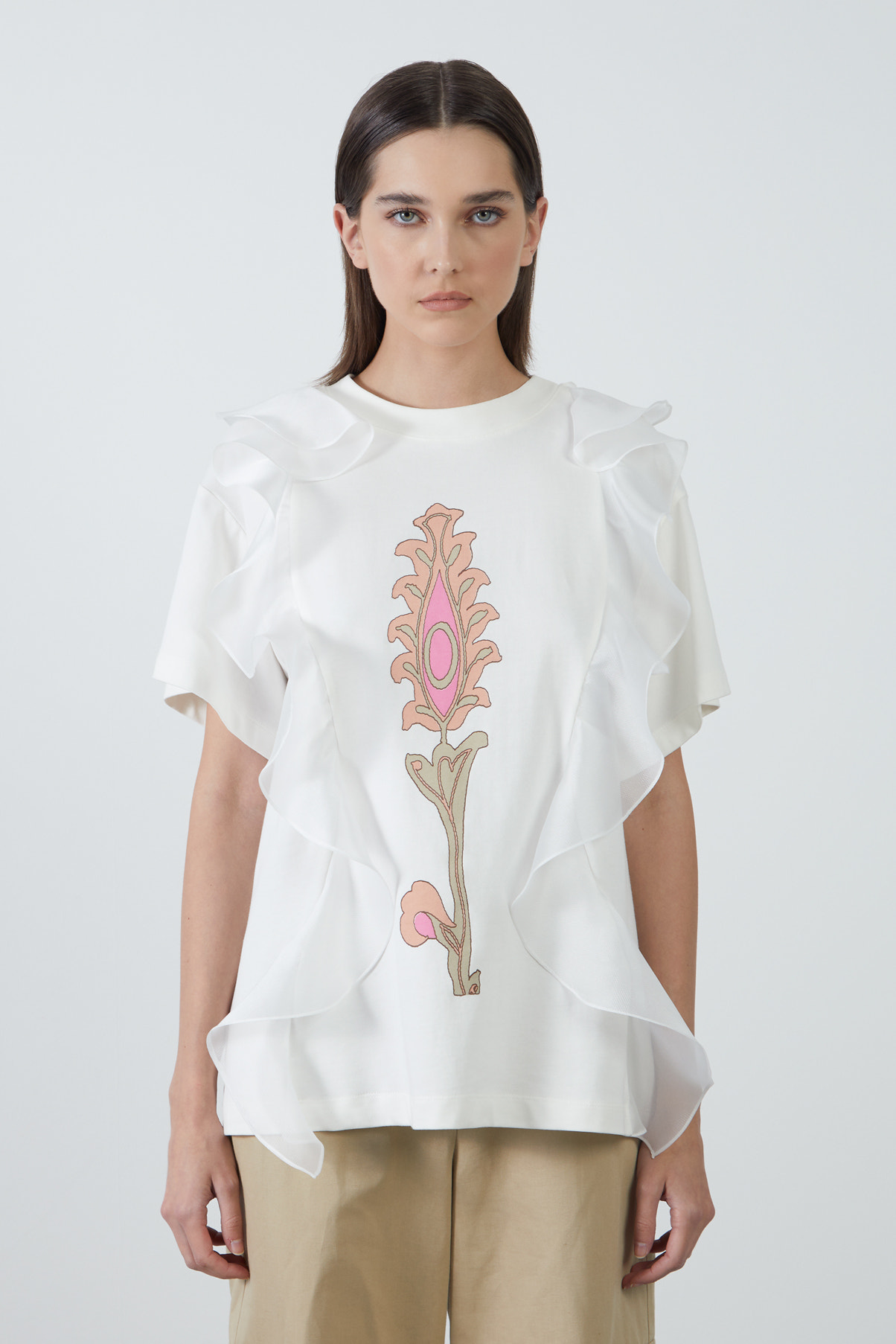 Önü Baskılı Basic T-shirt