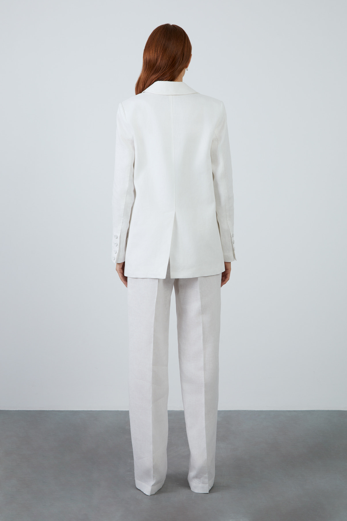 Uzun Kollu Keten Ceket