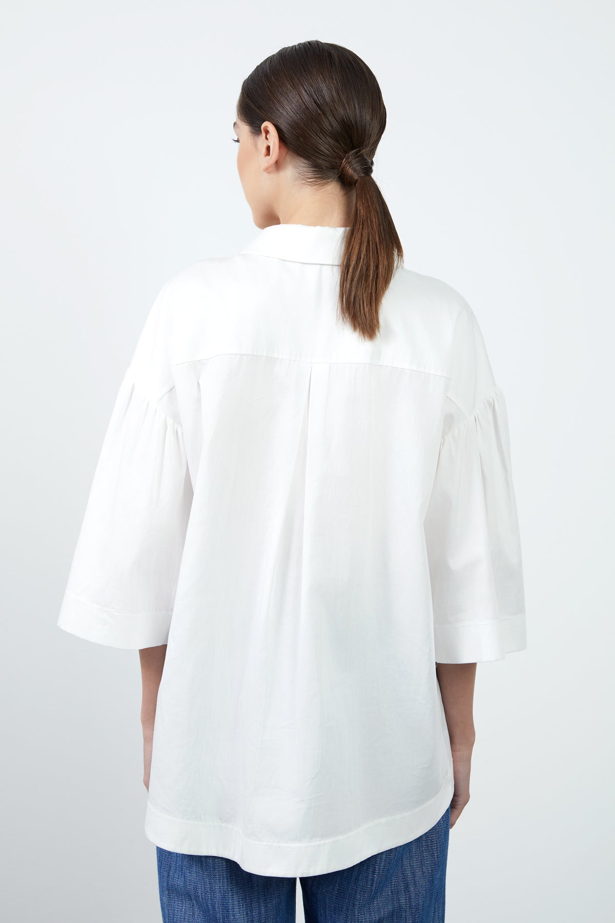 Dikiş Detaylı Nakışlı Poplin Gömlek