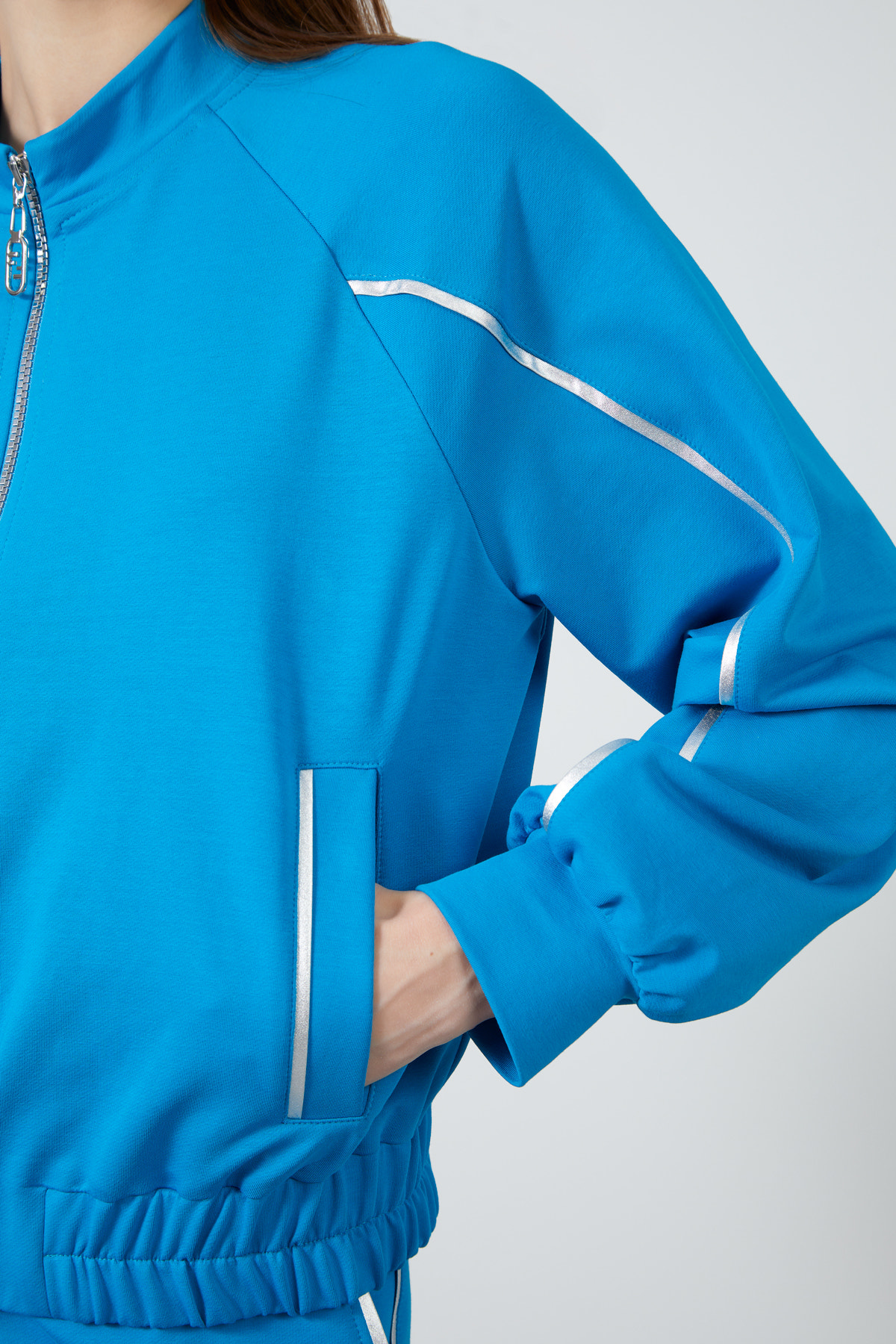 Fermuar Detaylı Turkuaz Eşofman Takımı