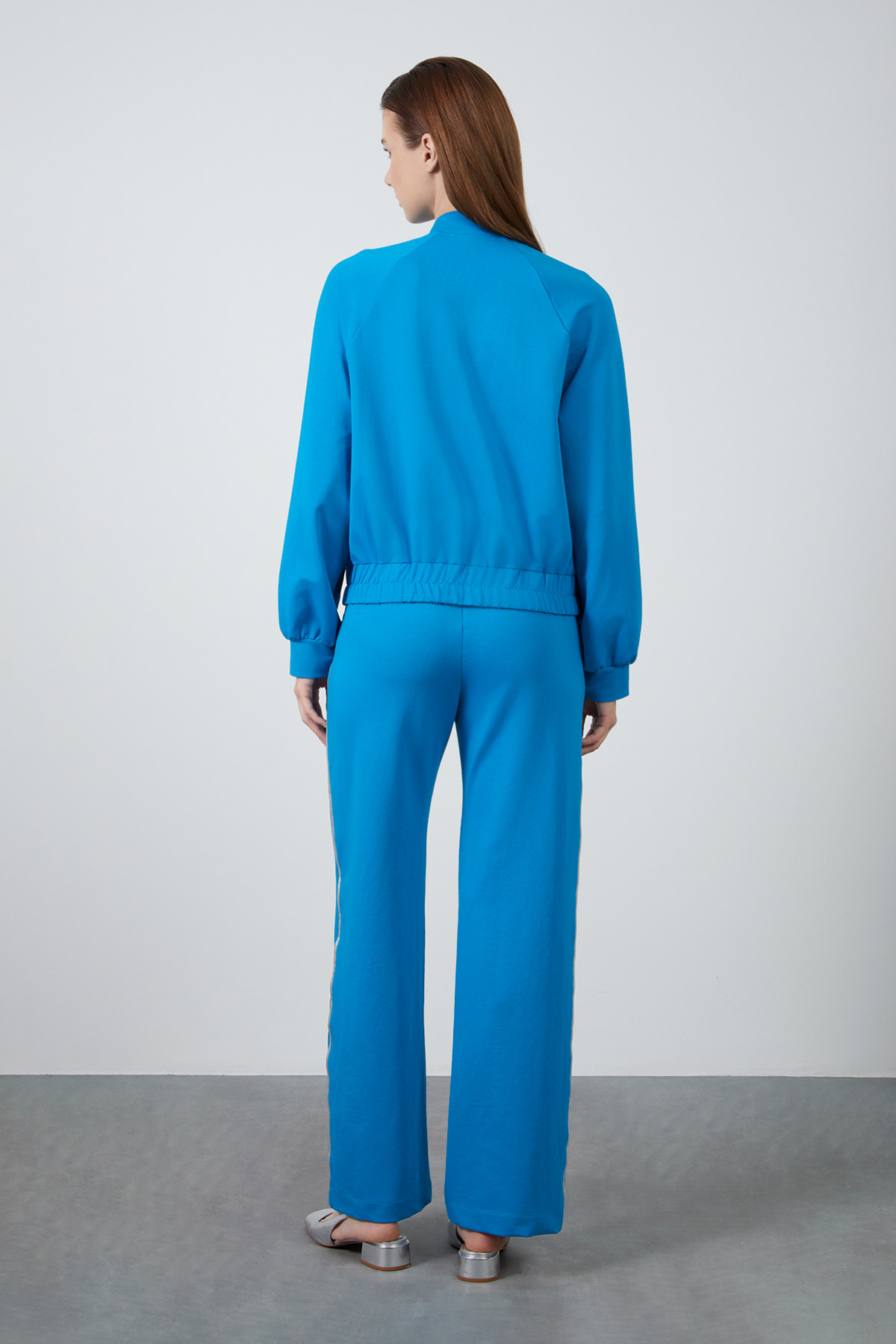 Fermuar Detaylı Turkuaz Eşofman Takımı
