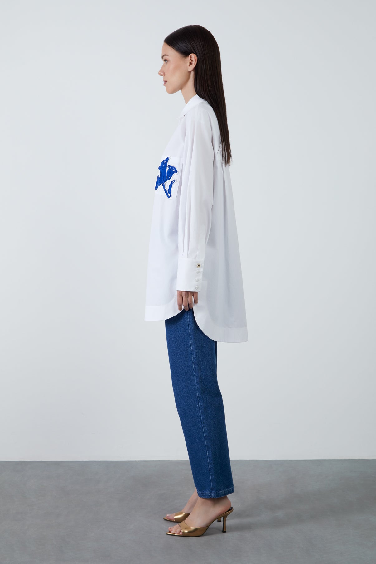 Cebi Nakış Detaylı Poplin Gömlek