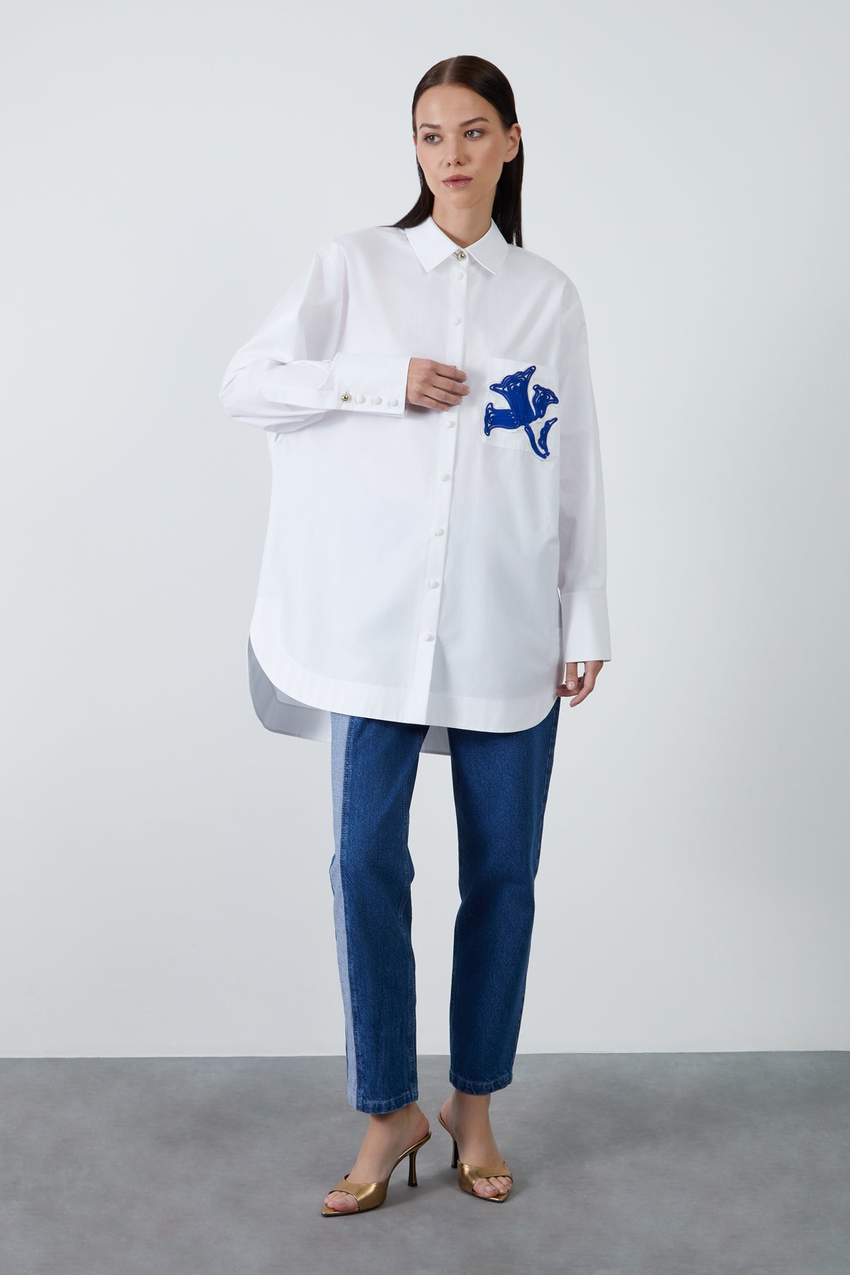 Cebi Nakış Detaylı Poplin Gömlek