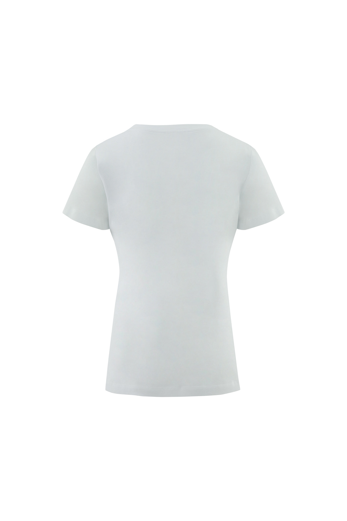 Nakış Detaylı V Yaka Basic T-shirt