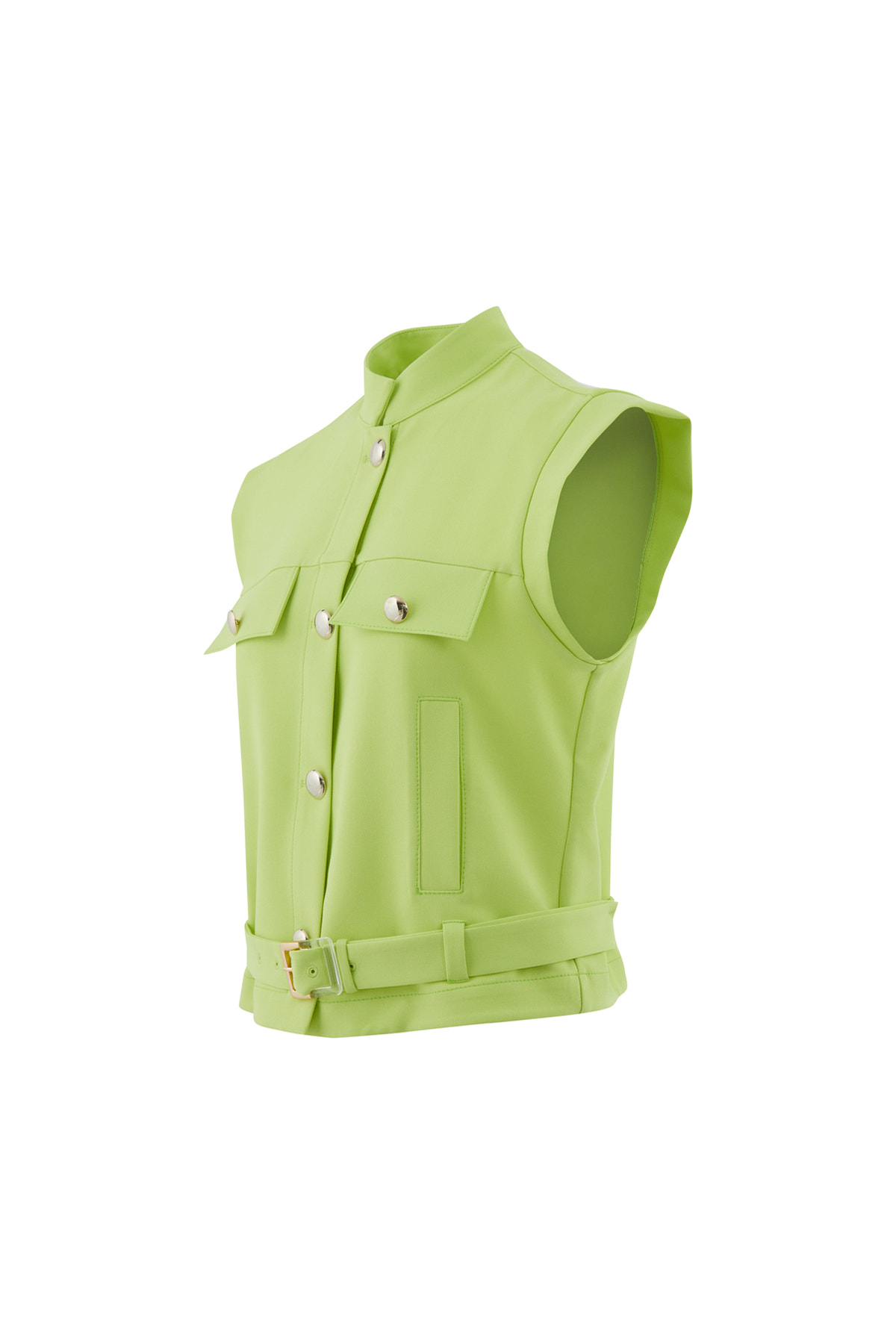 Düğmeli Etekucu Kemerli Yelek