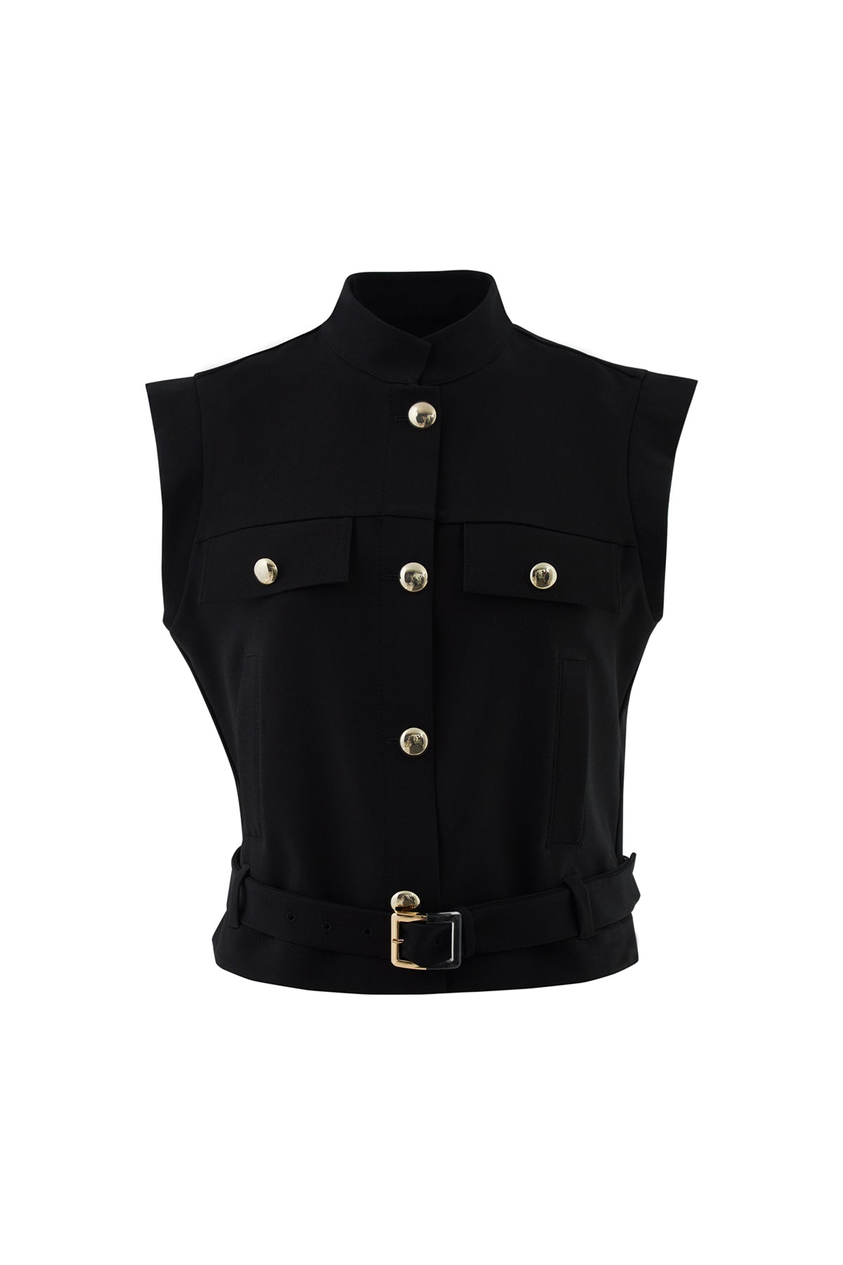 Düğmeli Etekucu Kemerli Yelek