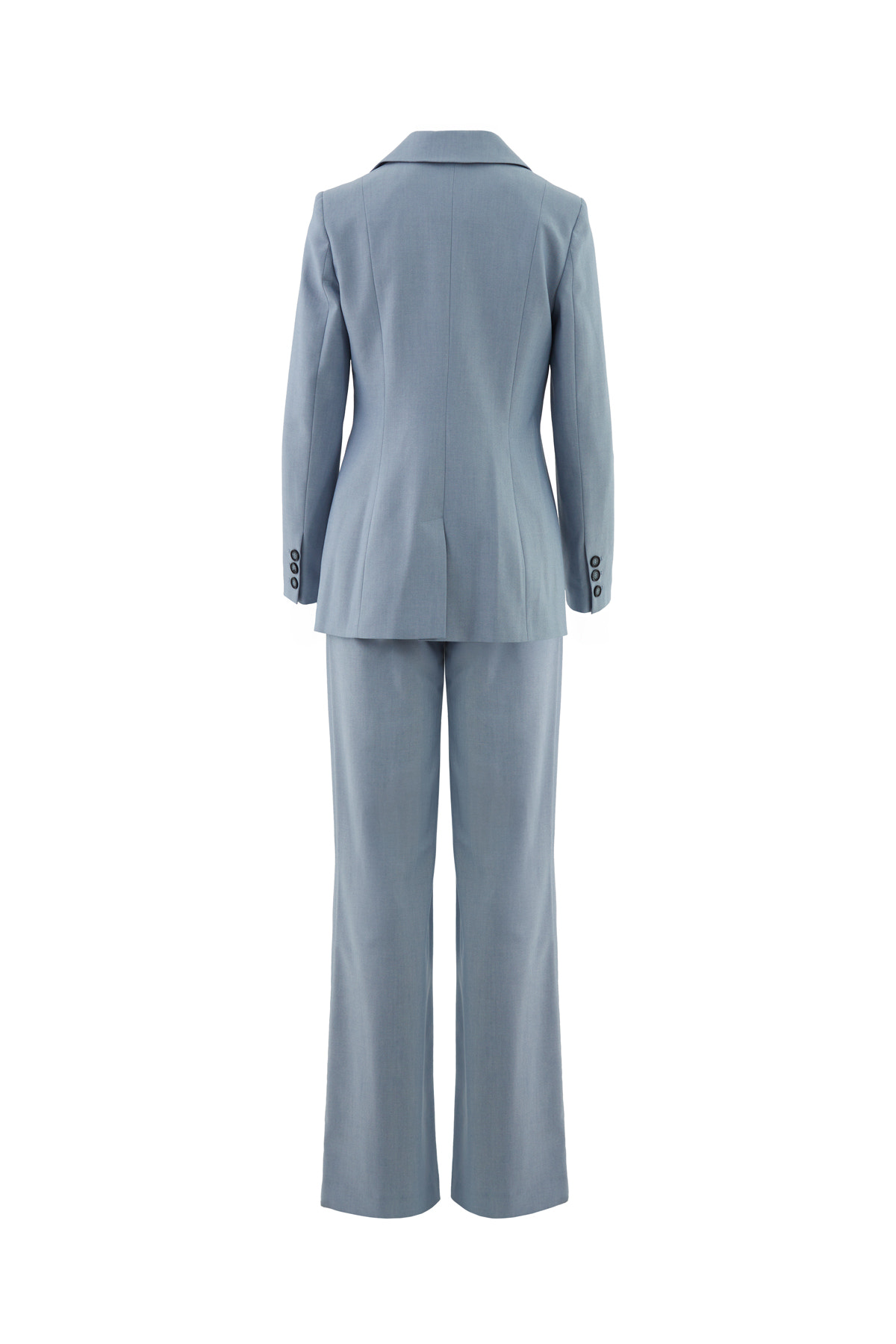 Mono Kapamalı Bele Oturan Pol Paça Pantolonlu Takım