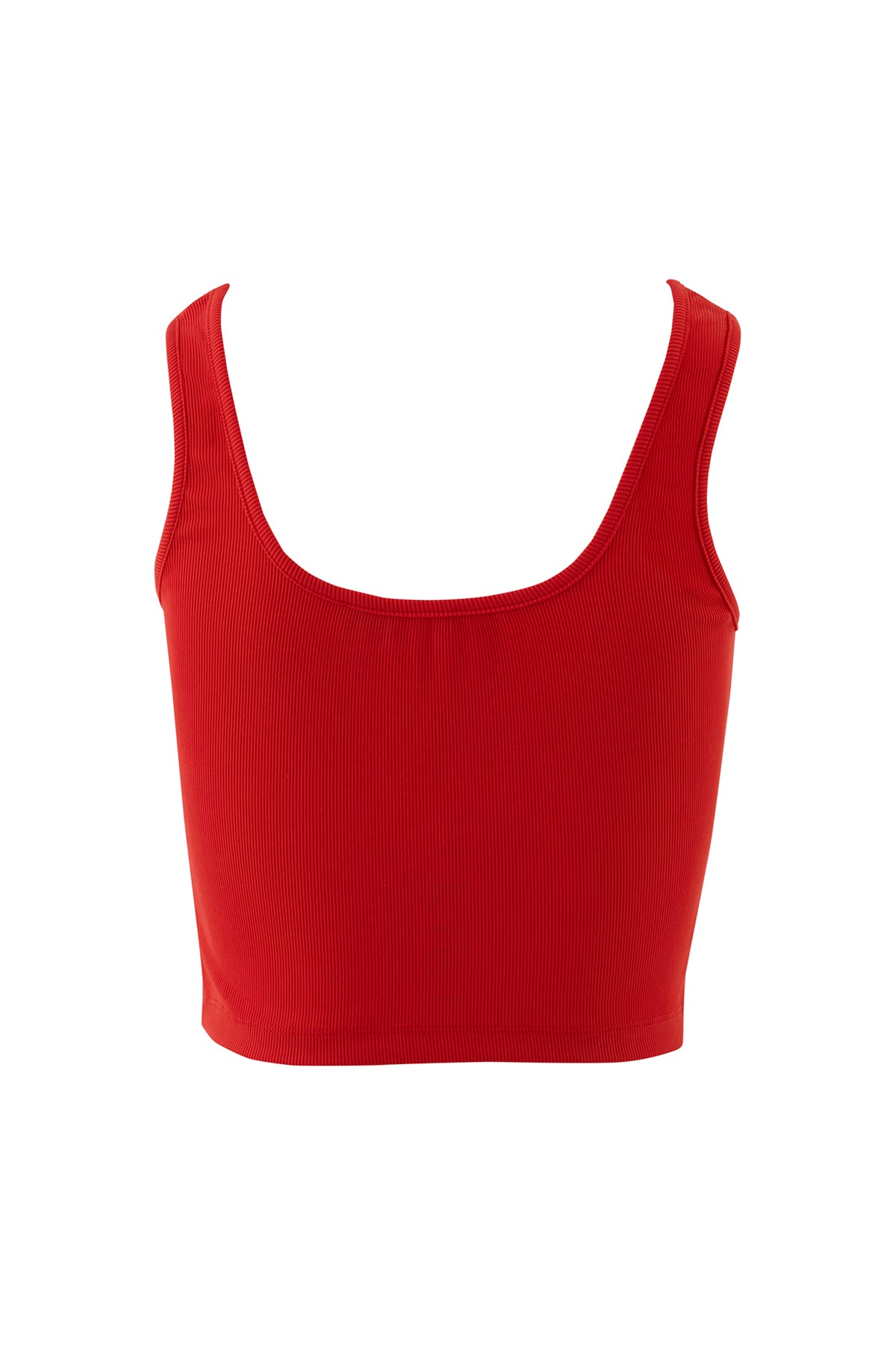 Basıc Askılı V Yaka Mercan Crop Top