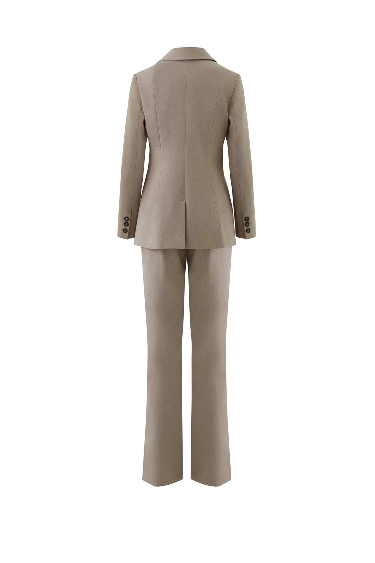 Mono Kapamalı Bele Oturan Pol Paça Pantolonlu Takım