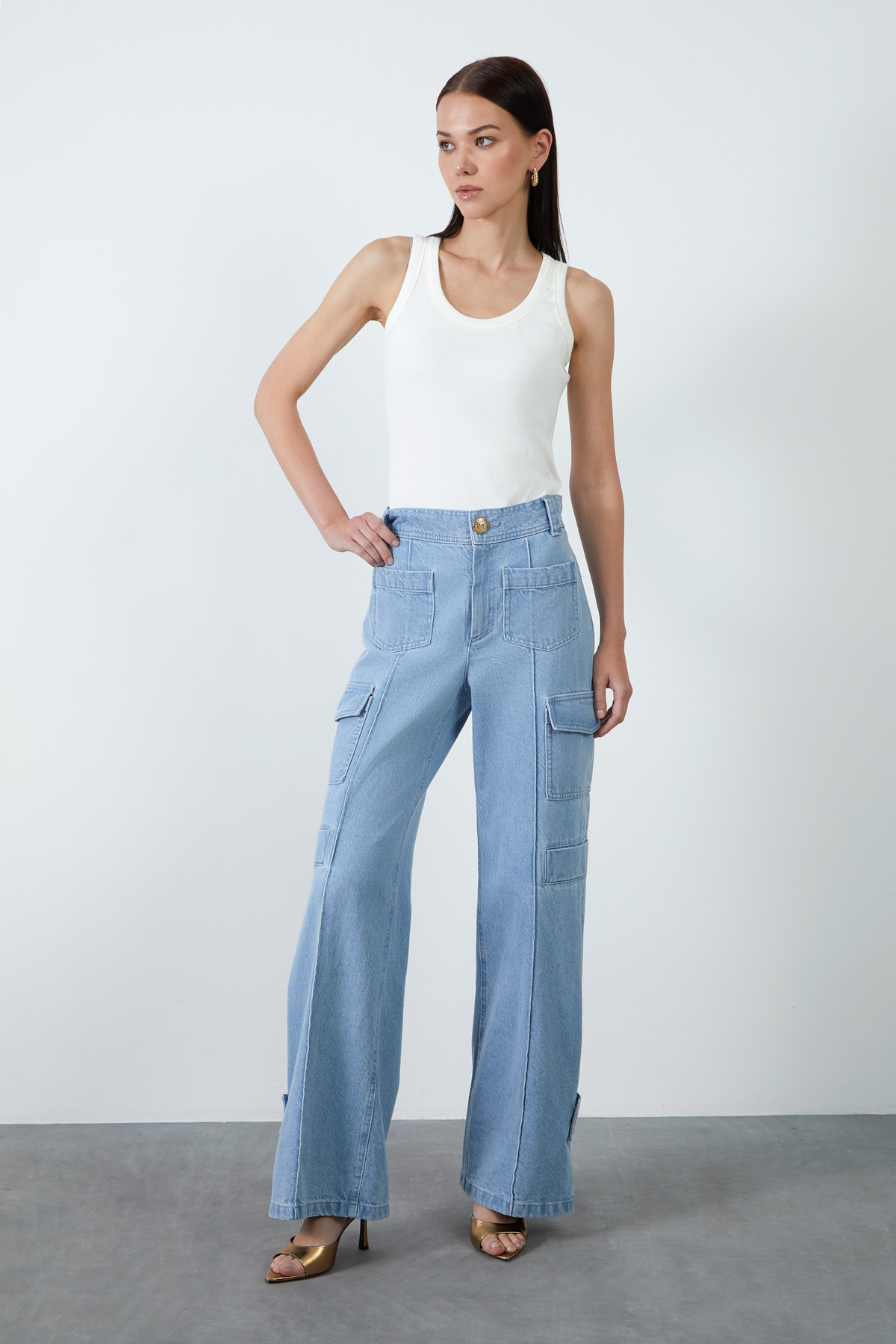 Cep Detaylı Jean Pantolon