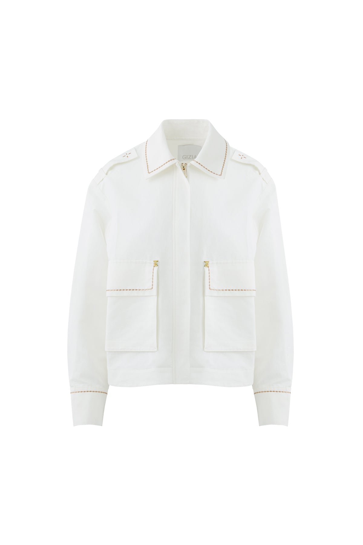 Cep Kenarı İşlemeli Arkası Büzgülü Ceket