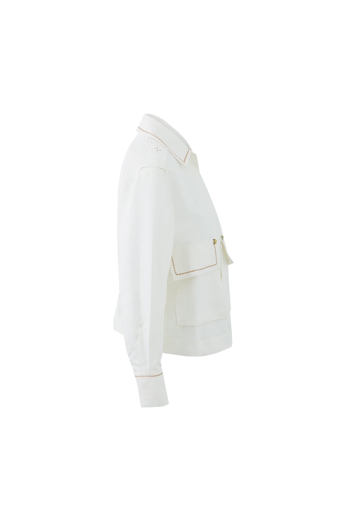 Cep Kenarı İşlemeli Arkası Büzgülü Ceket