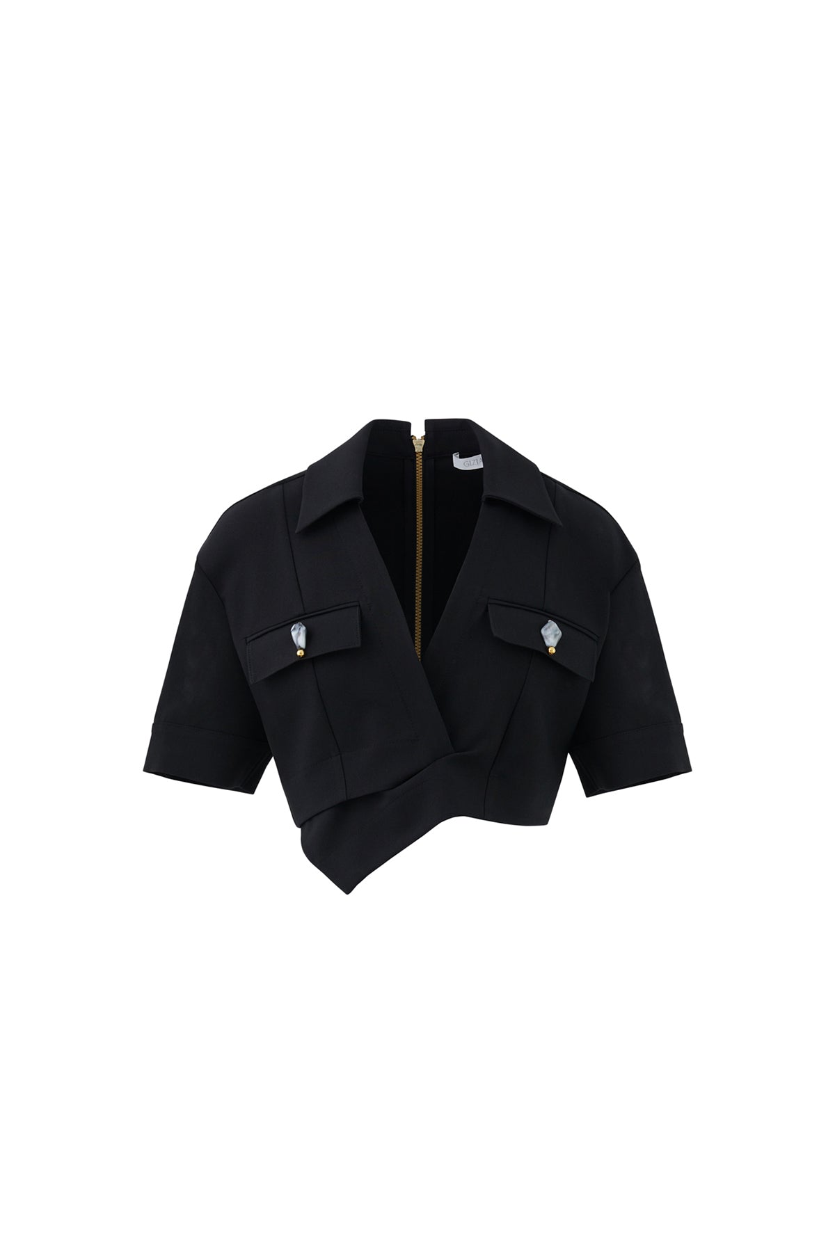 Doğal Süslemeli Crop Bluz