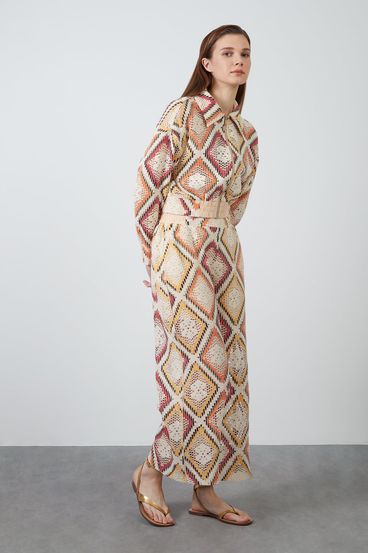 Etnik Desenli Bomber Ceket