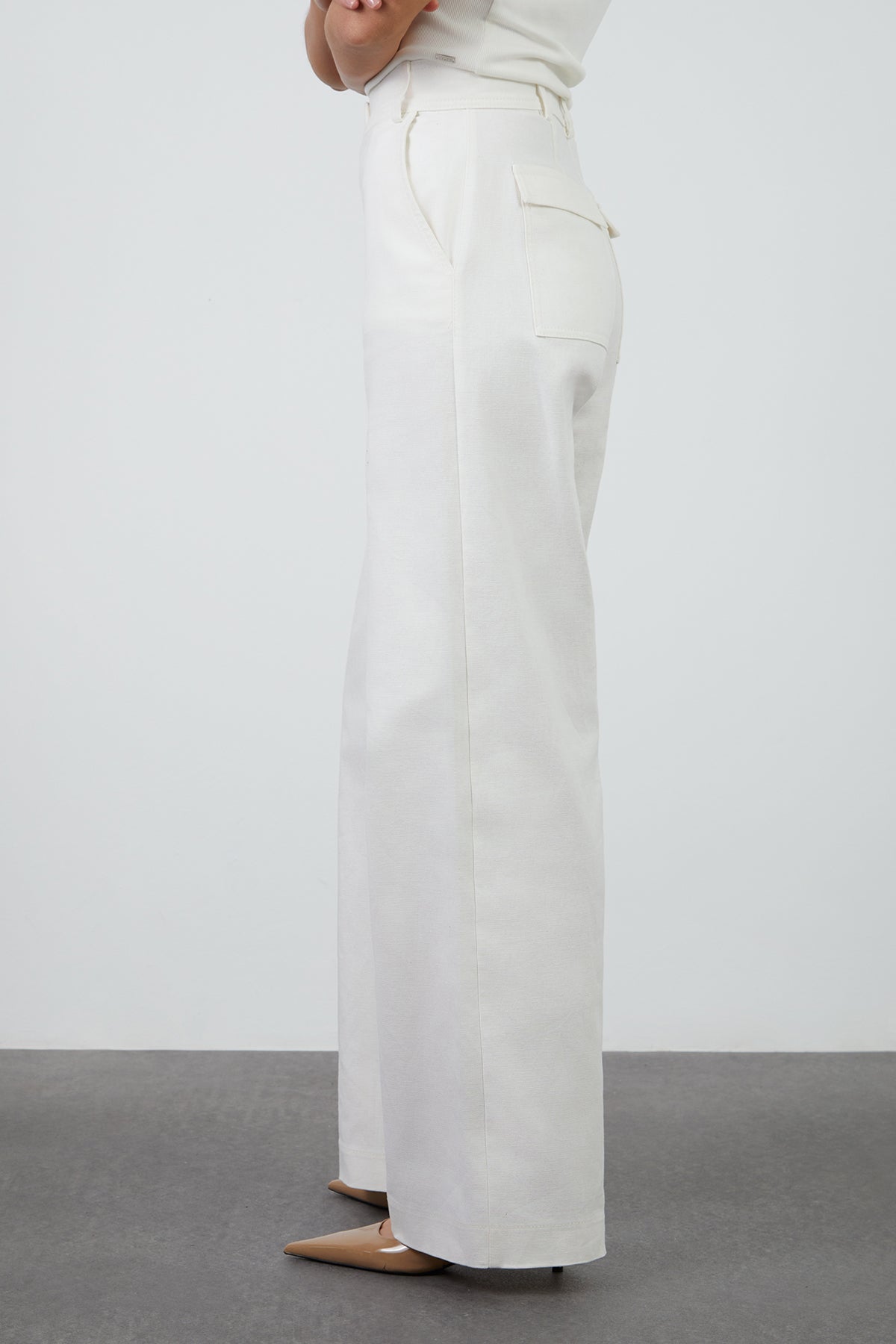 Yüksel Bel Bol Paça Pantolon