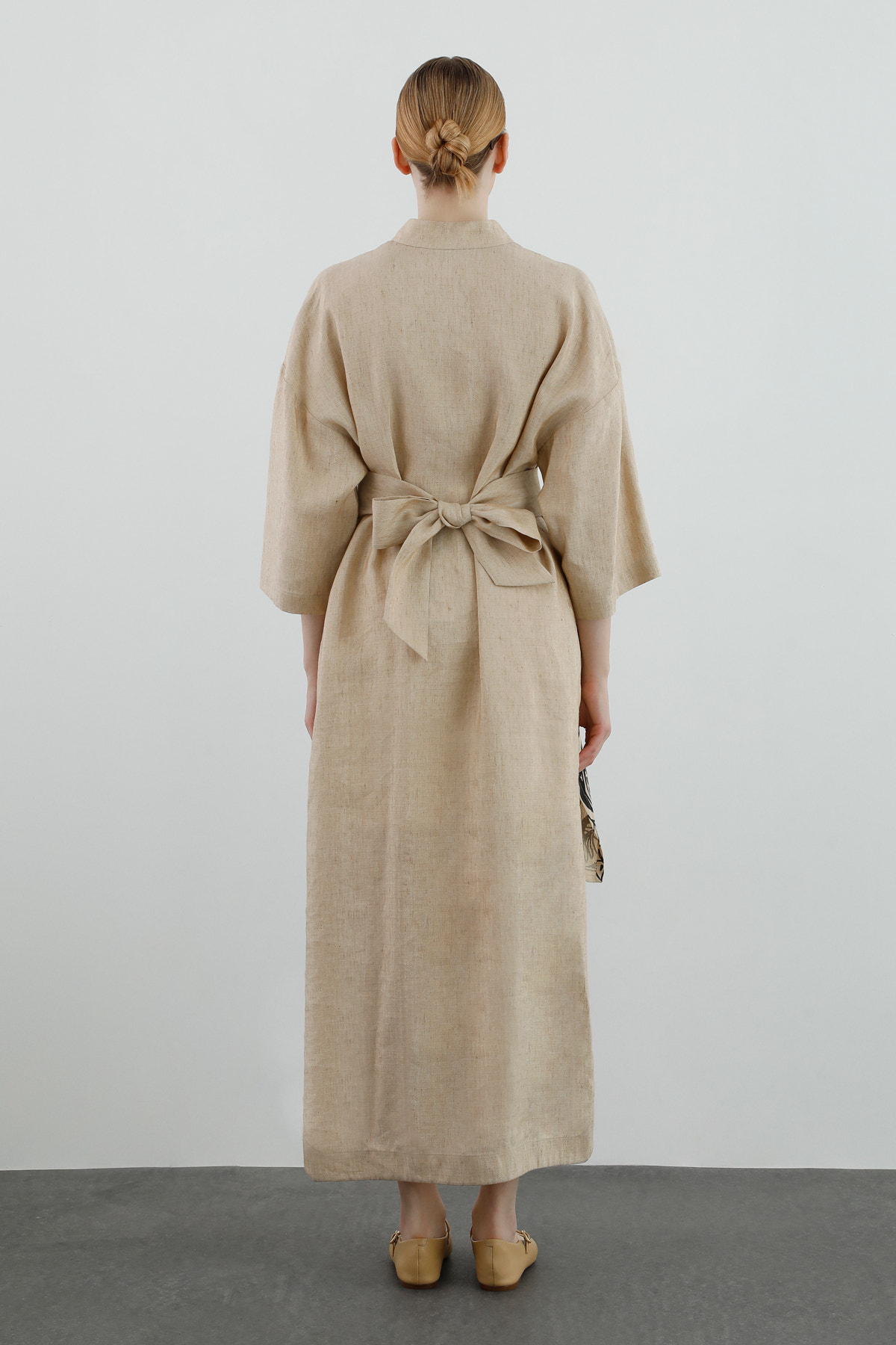 Baskı Ve Kuşak Detaylı Kimono