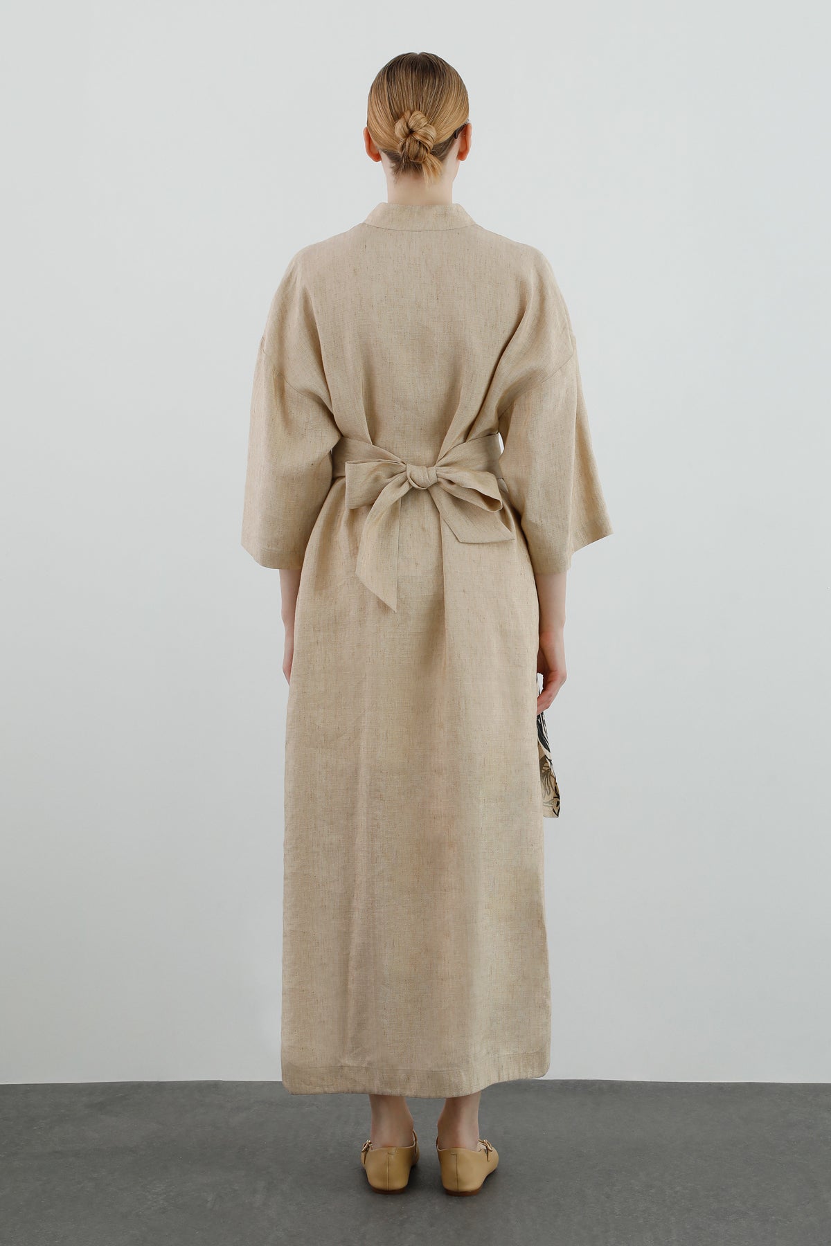 Baskı Ve Kuşak Detaylı Kimono