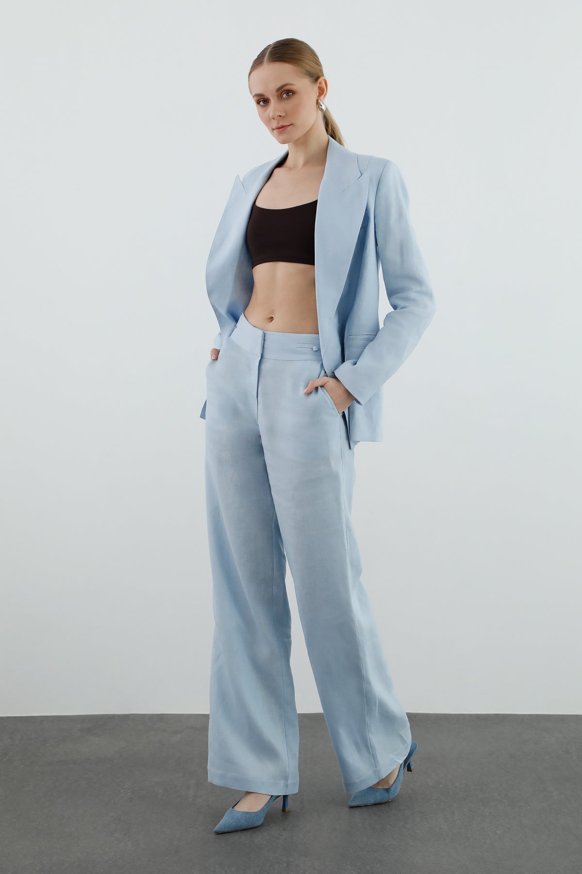 Bol Paça Keten Pantolon