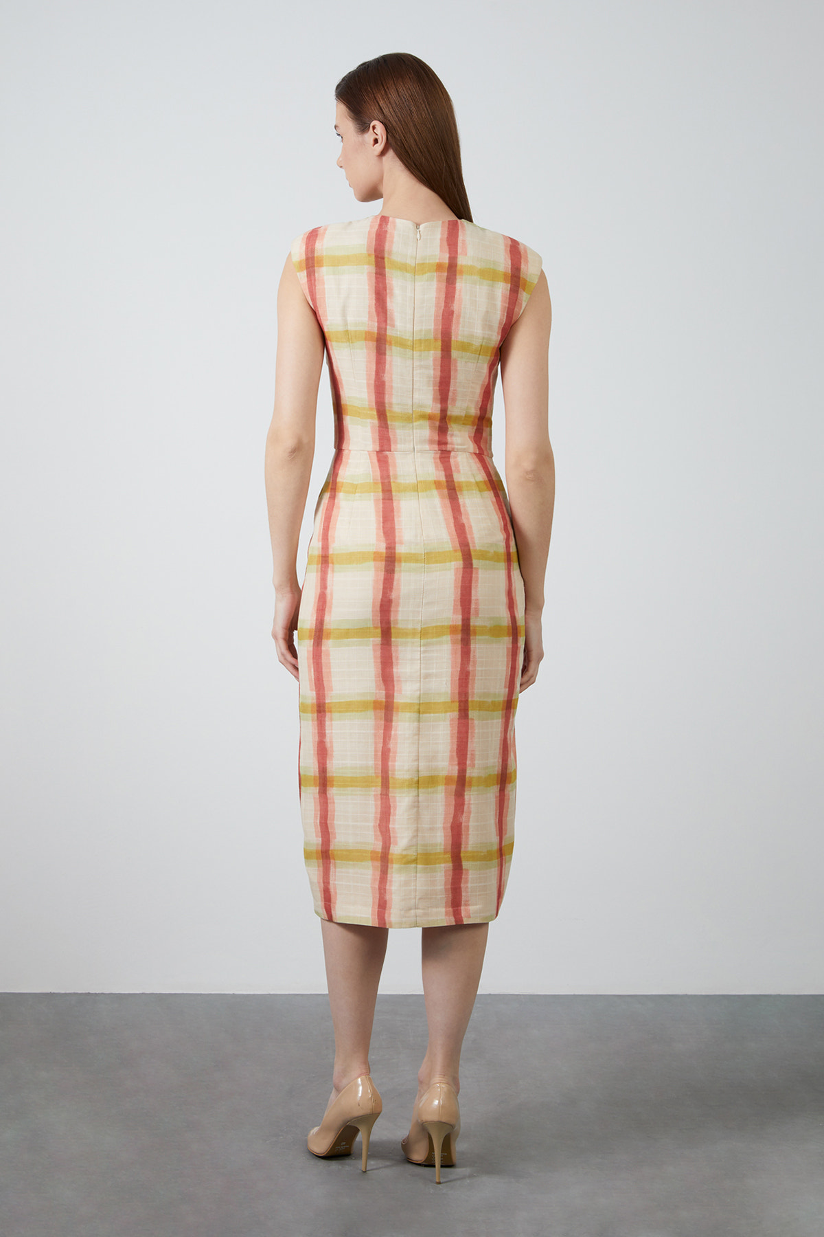 Anvelop Ve Kol Manşet Detaylı Midi Elbise