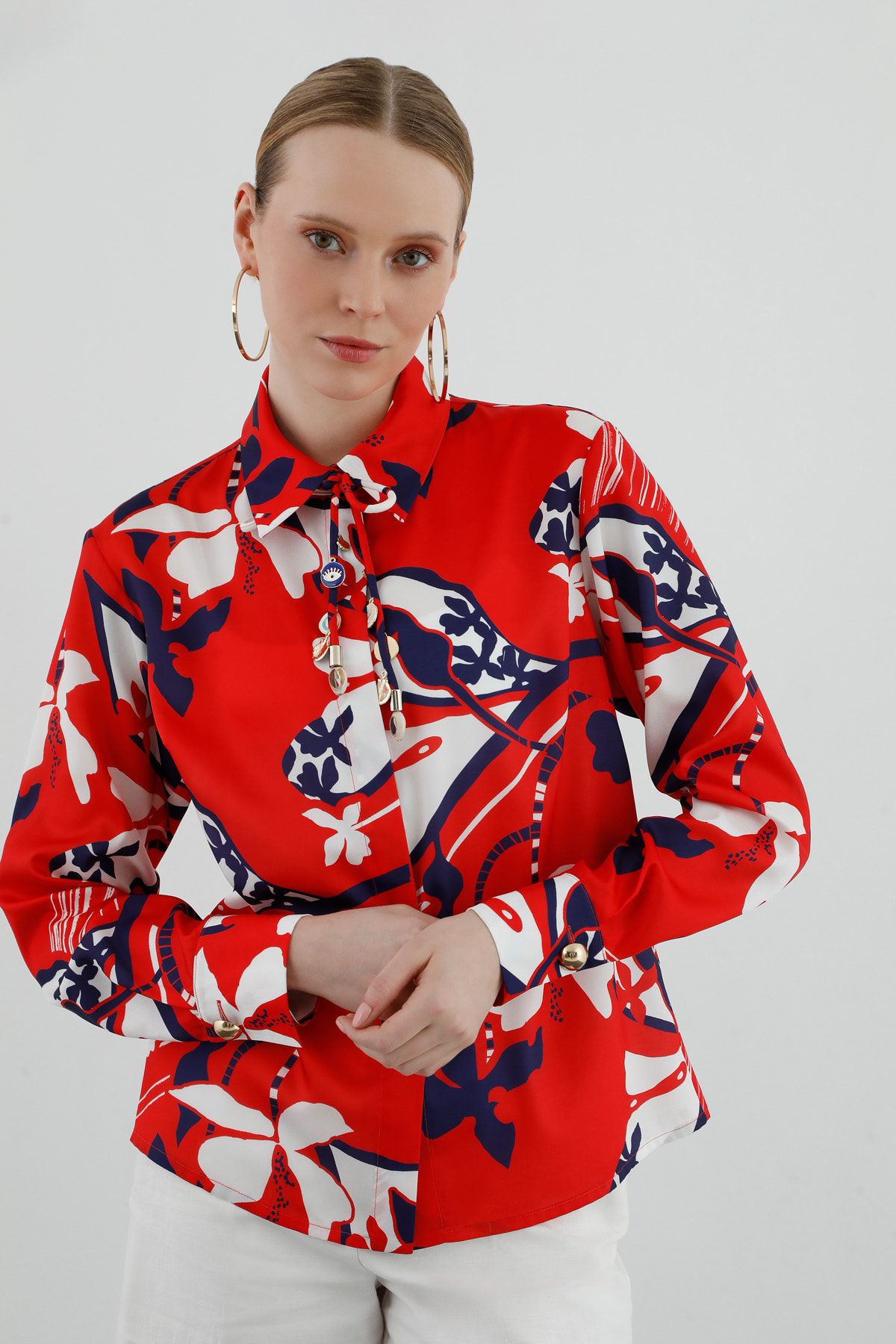 Desenli Uzun Kollu Gömlek