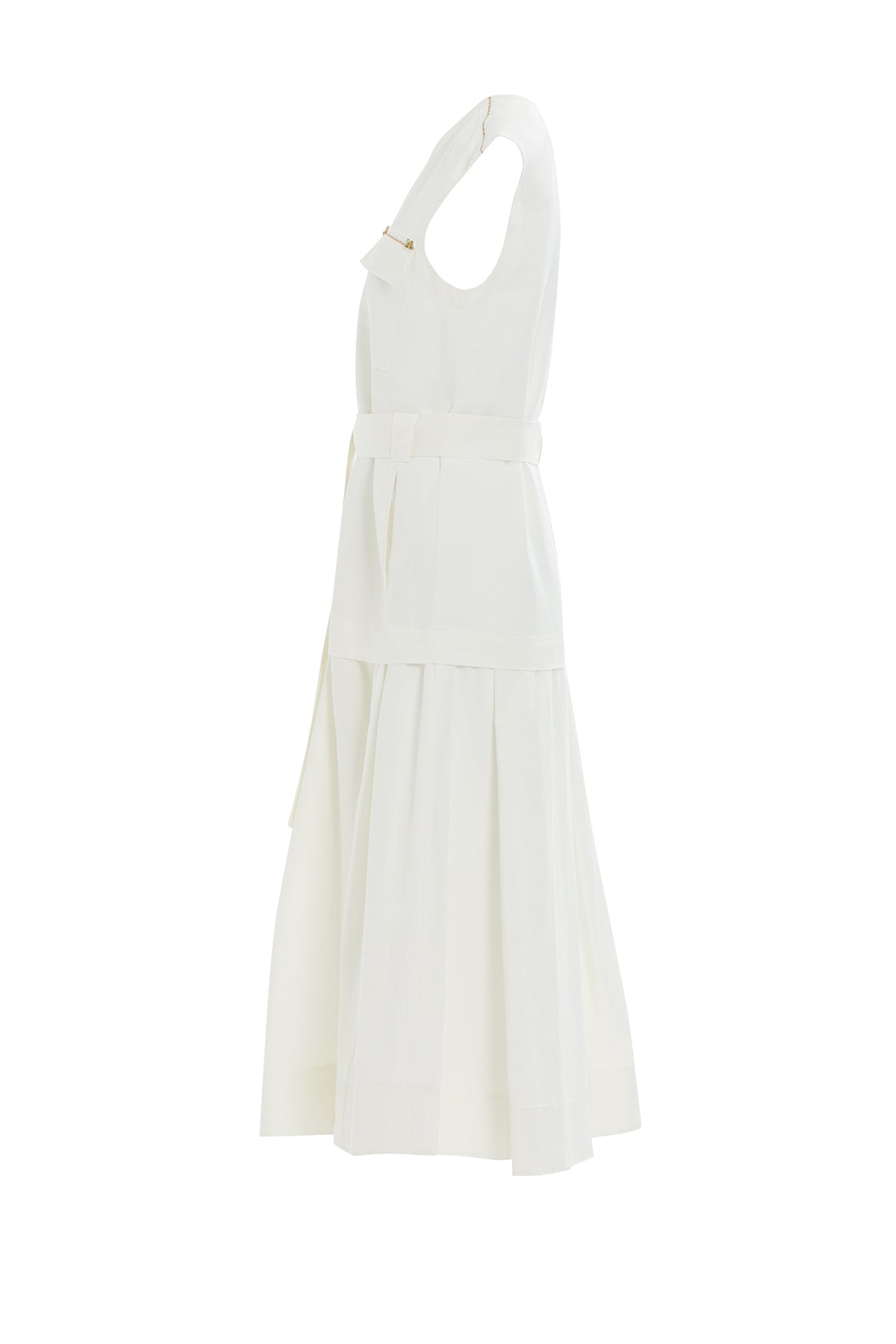 Dikiş Detaylı Cep Kenarı İşlemeli Midi Elbise