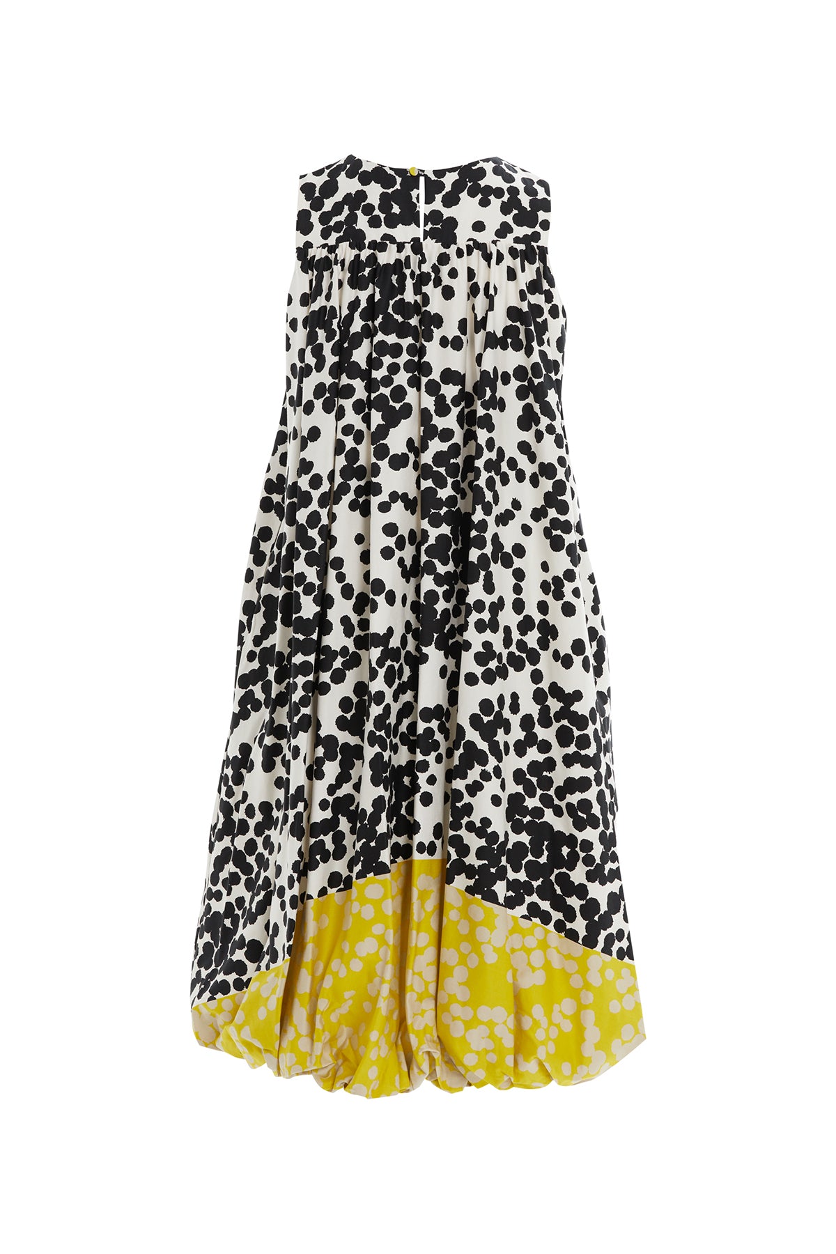 Yuvarlak Yakalı Sıfır Kollu Astarlı Midi Elbise