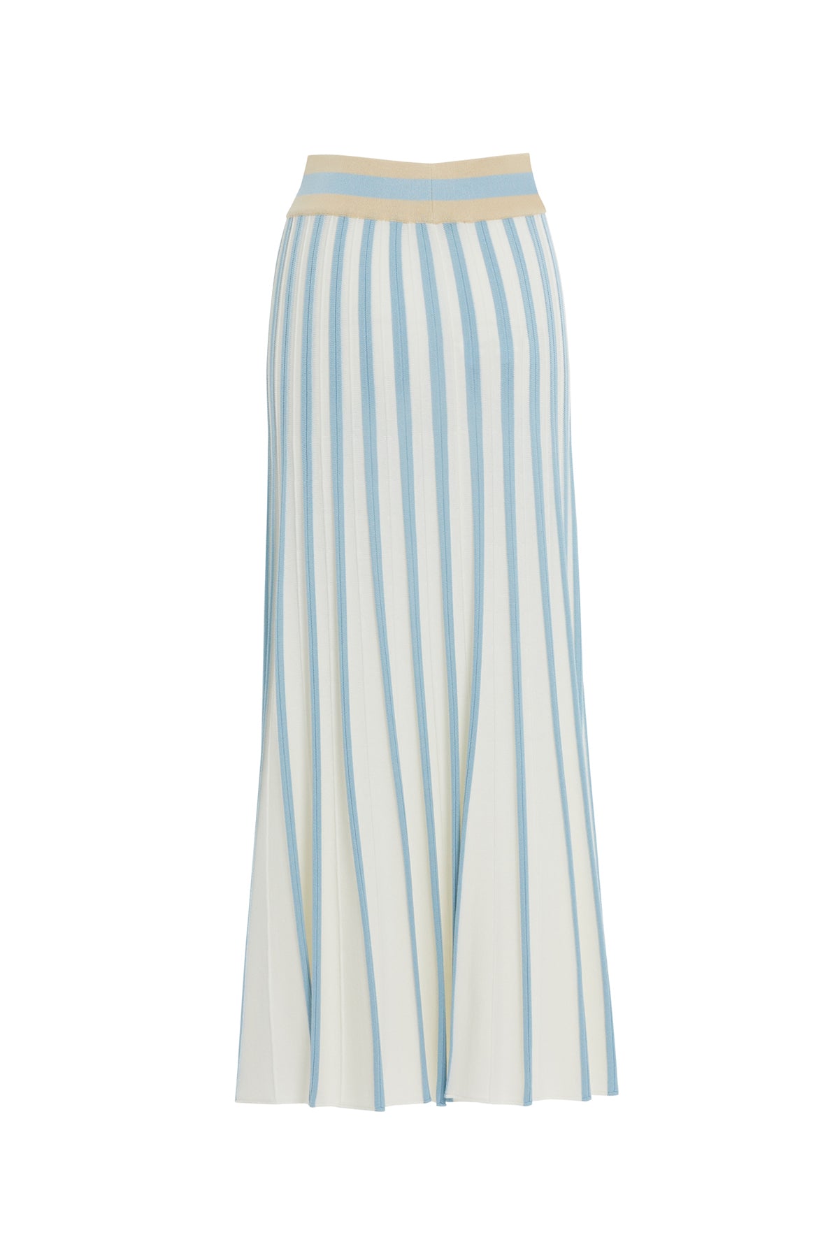 Beli Lastikli Çizgili Etek