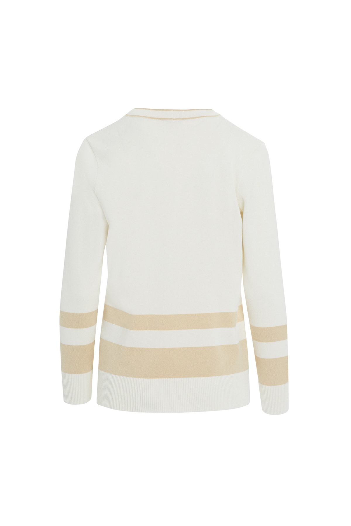 Düğme Detaylı Çizgili Triko Hırka