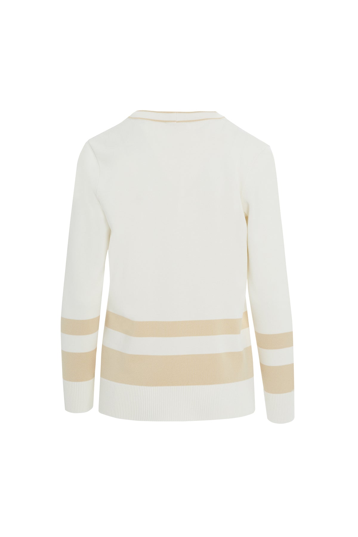 Düğme Detaylı Çizgili Triko Hırka