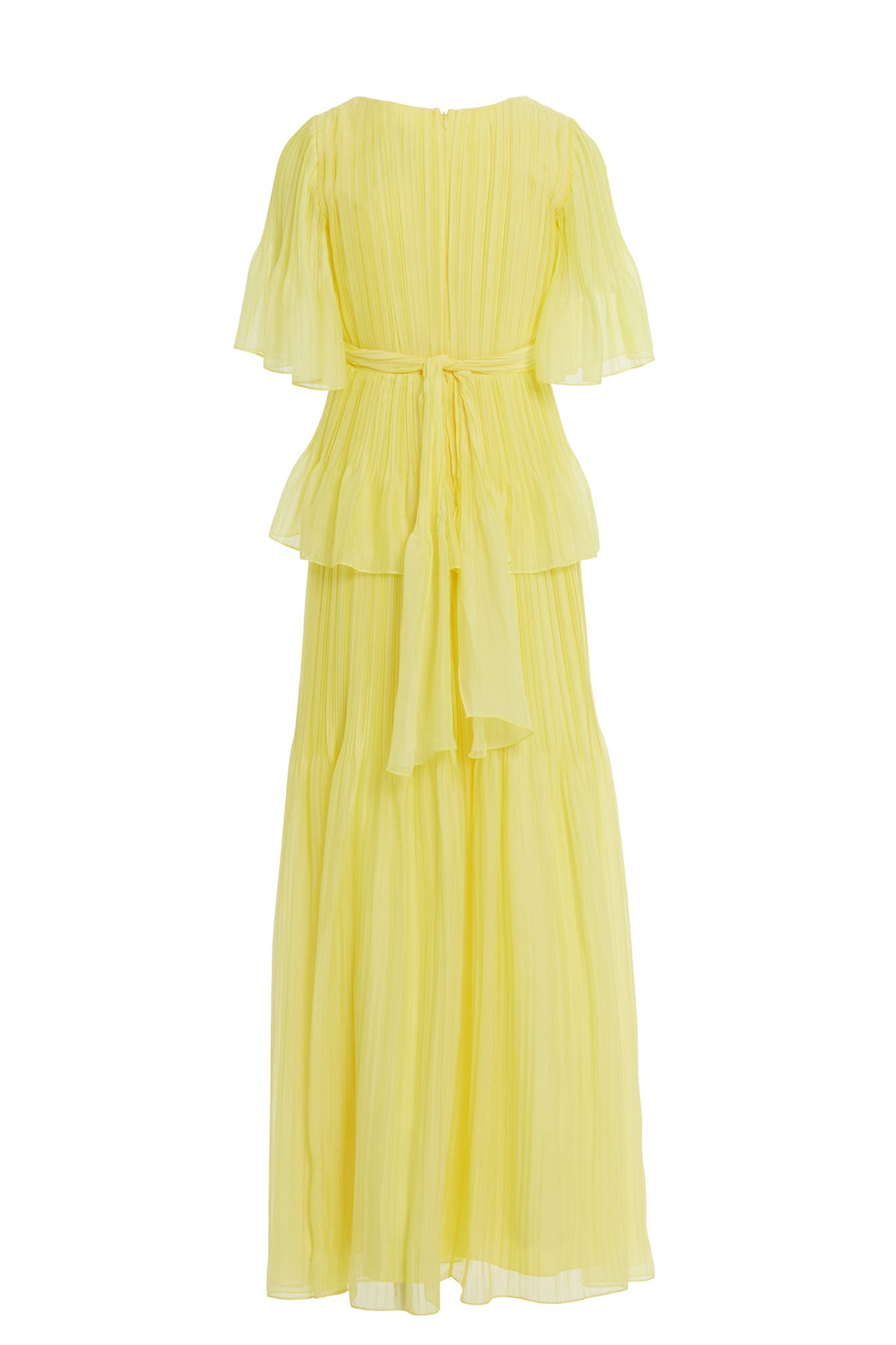 Çiçek Detaylı Piliseli Şifon Elbise