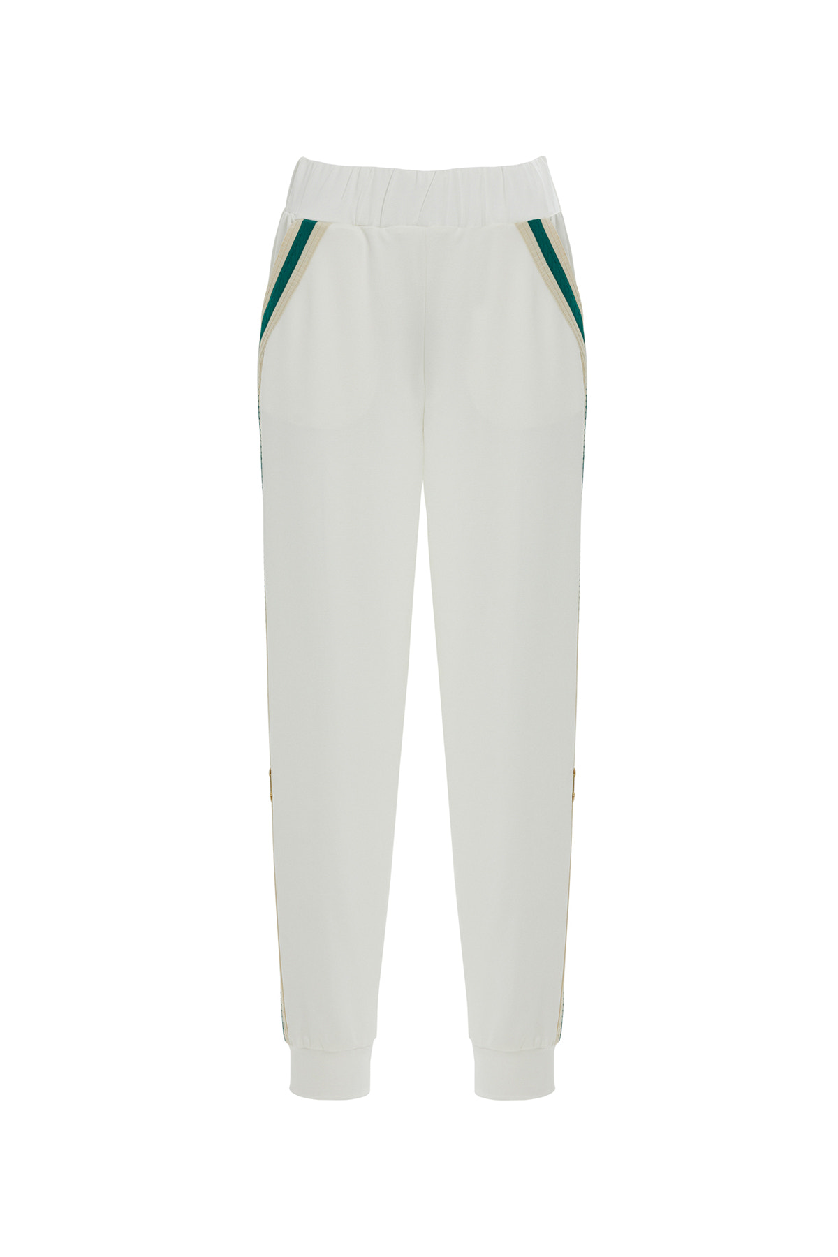 Yanları Şerit Detaylı Paçası Bantlı Eşofman Altı